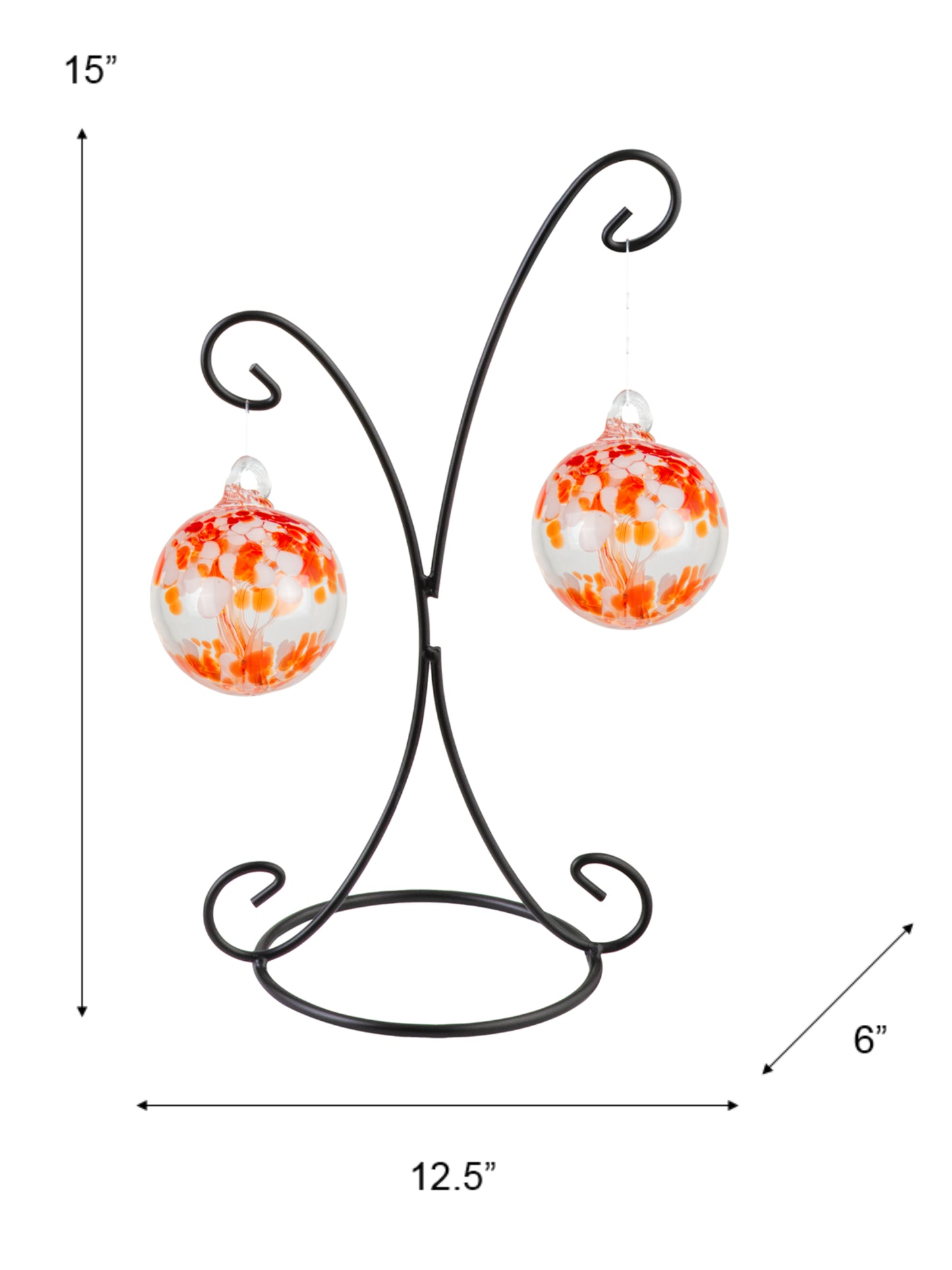 Rainbow Tree of Life 2 4 Inch Nova Hand Blown Decorative Glass Ornament with Stand