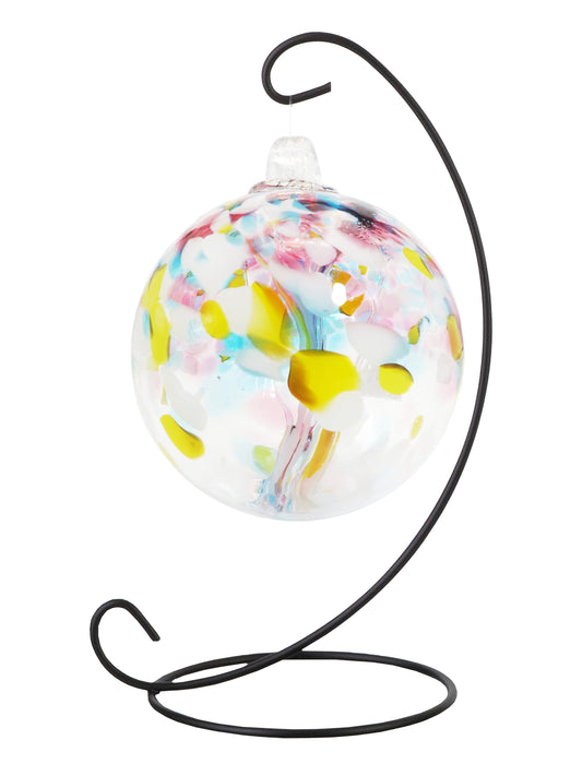 Rainbow Tree of Life 3 Inch Spring Hand Blown Decorative Glass Ornament with Stand