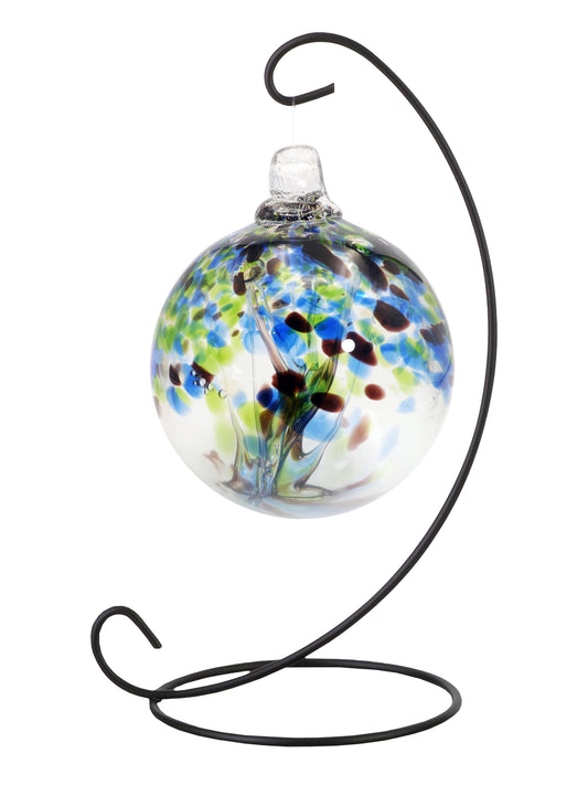 Rainbow Tree of Life 3 Inch Mystic Hand Blown Decorative Glass Ornament with Stand