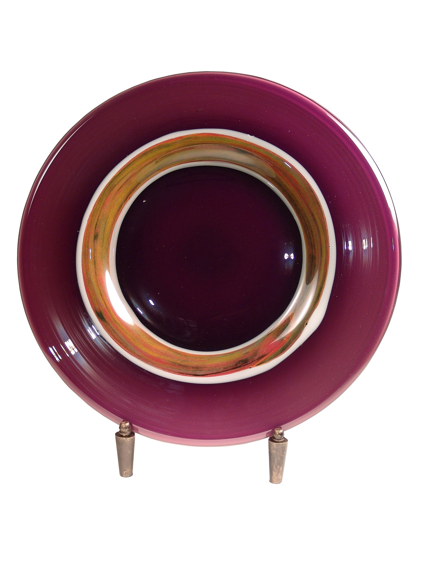 Melrose Handcrafted Art Glass Charger Plate with Stand