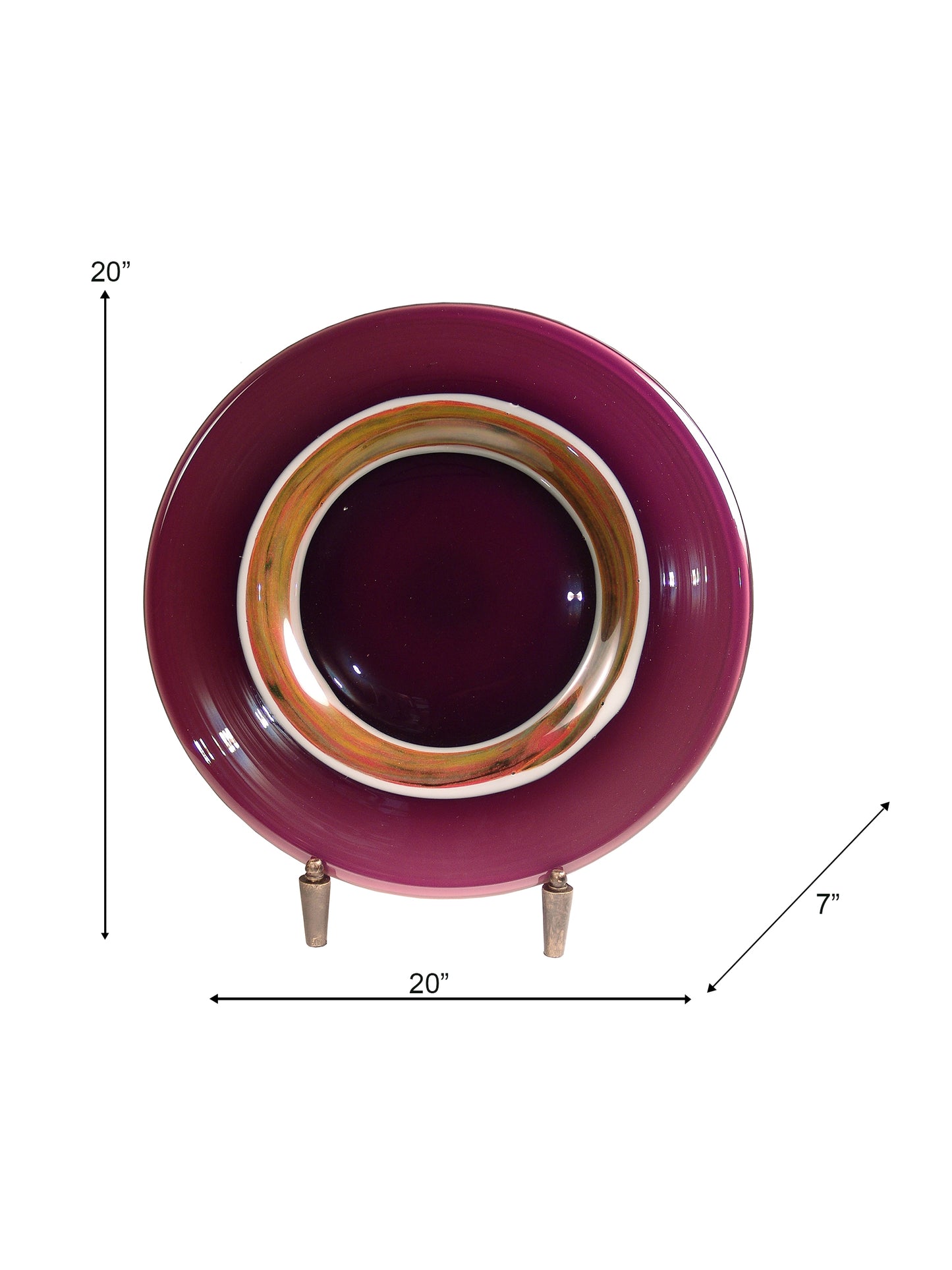 Melrose Handcrafted Art Glass Charger Plate with Stand