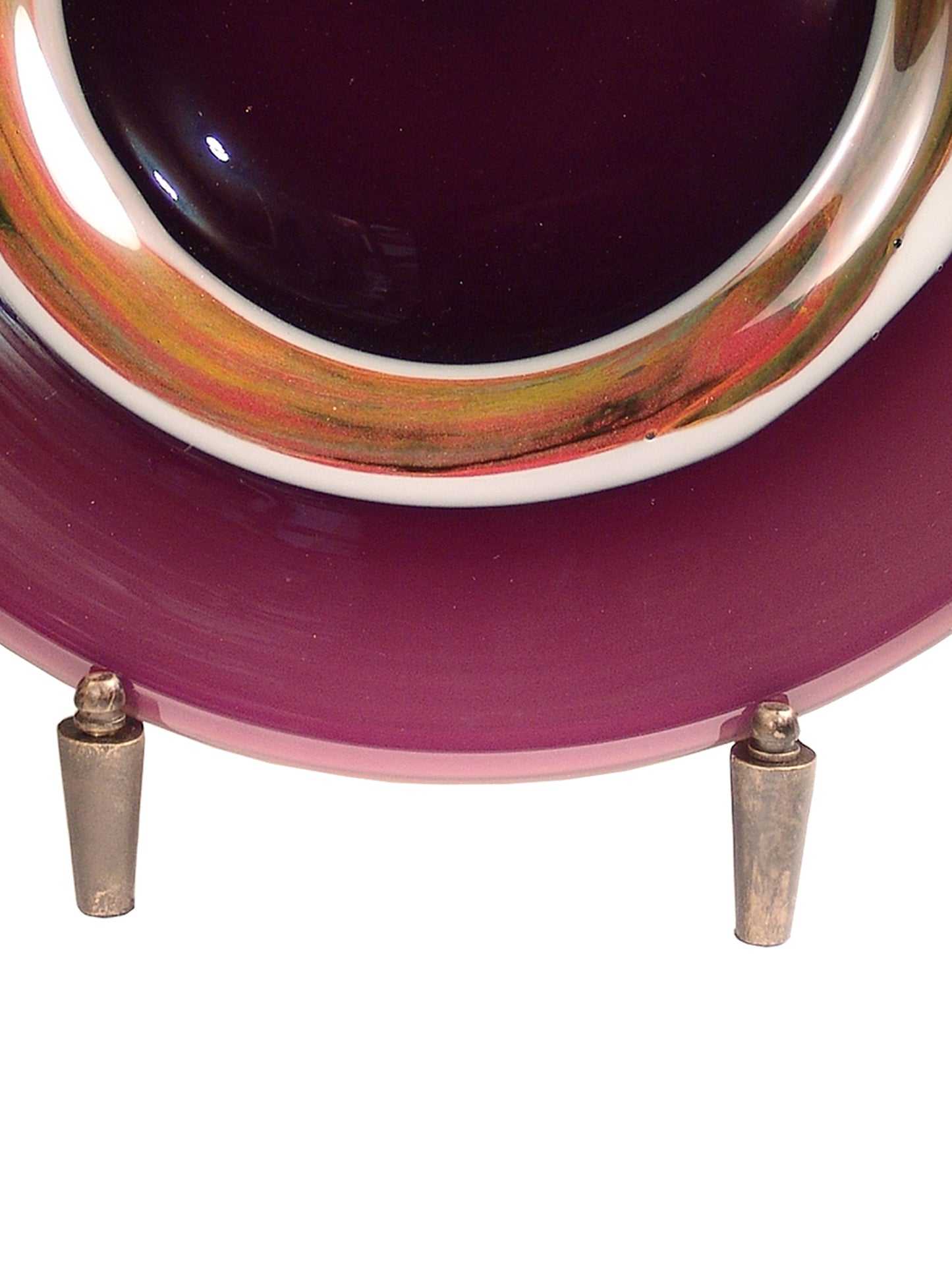 Melrose Handcrafted Art Glass Charger Plate with Stand