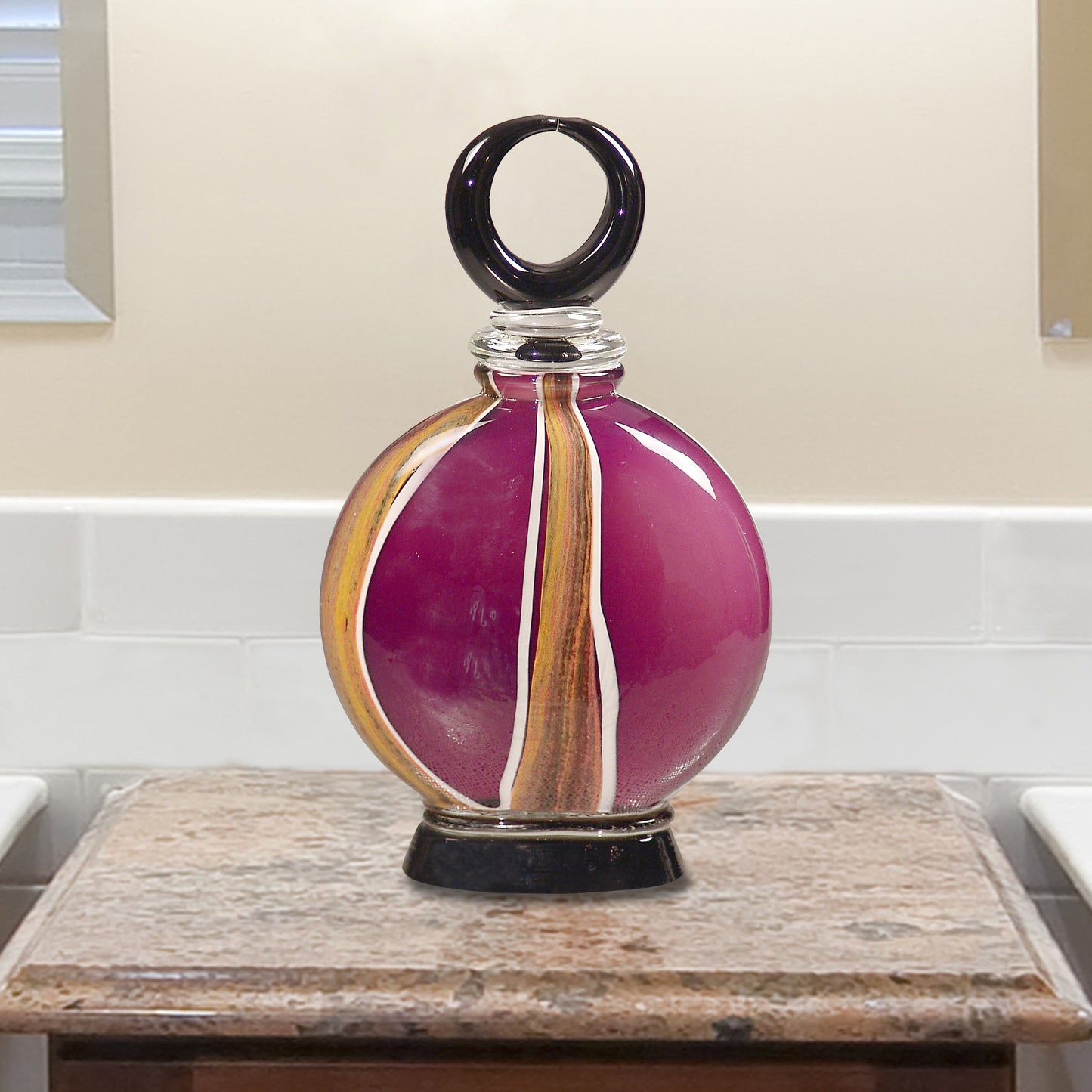 Melrose Handcrafted Art Glass Perfume Bottle