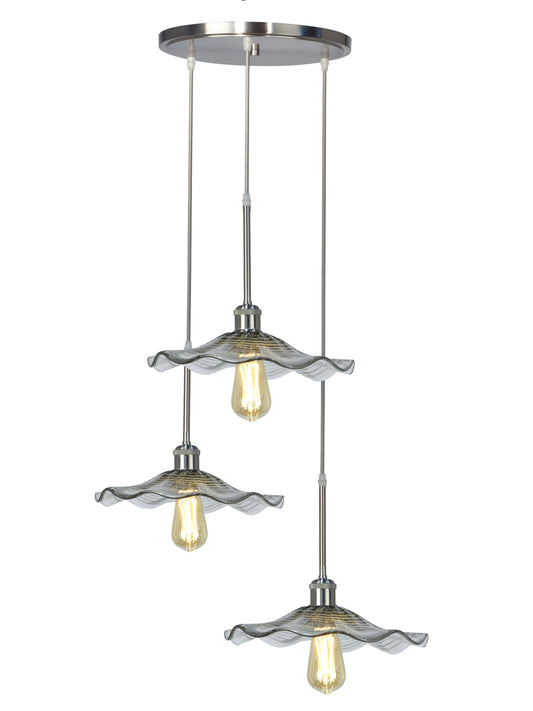 Moree 3-Light Hand Blown Art Glass Pendant
