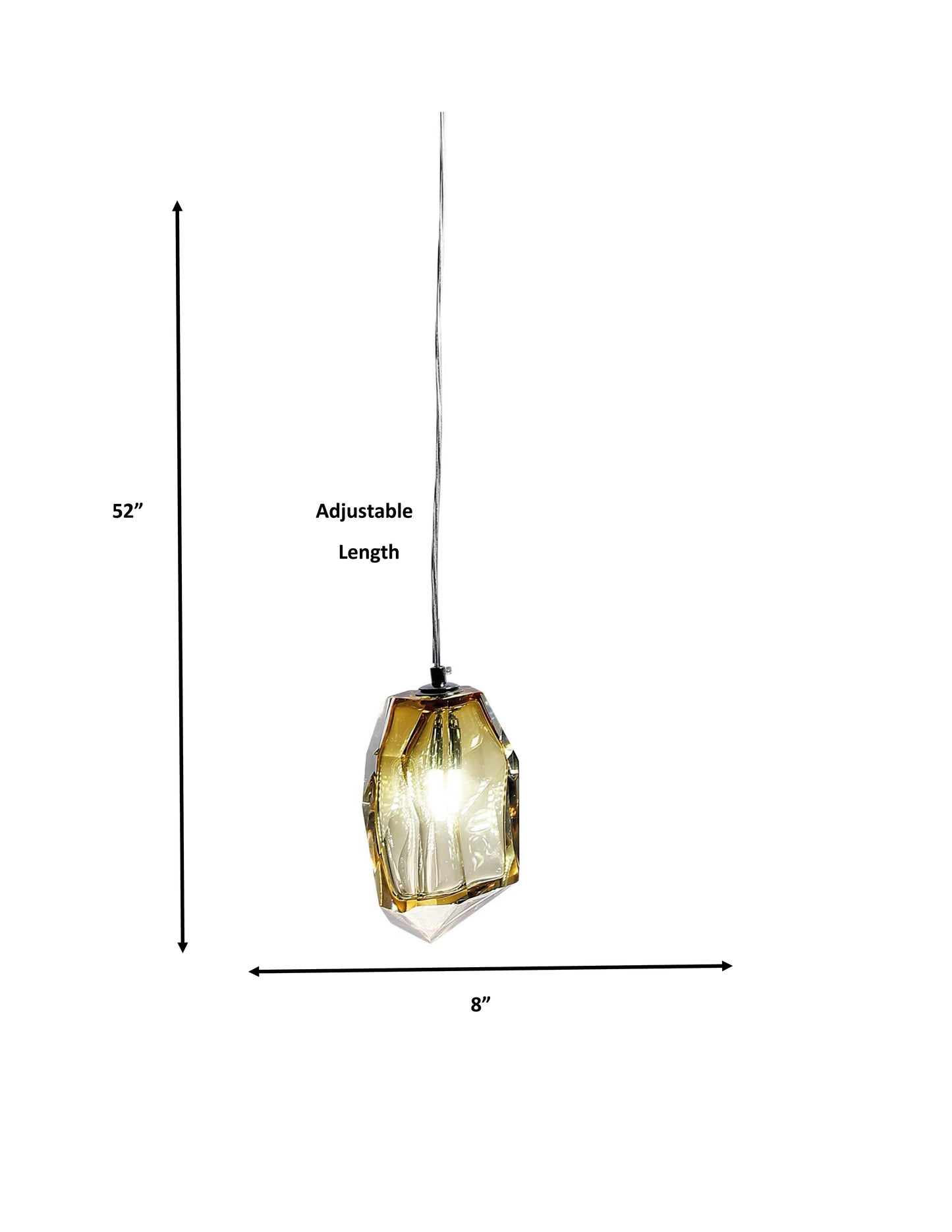 Altair Amber Handcrafted Art Glass Mini Pendant