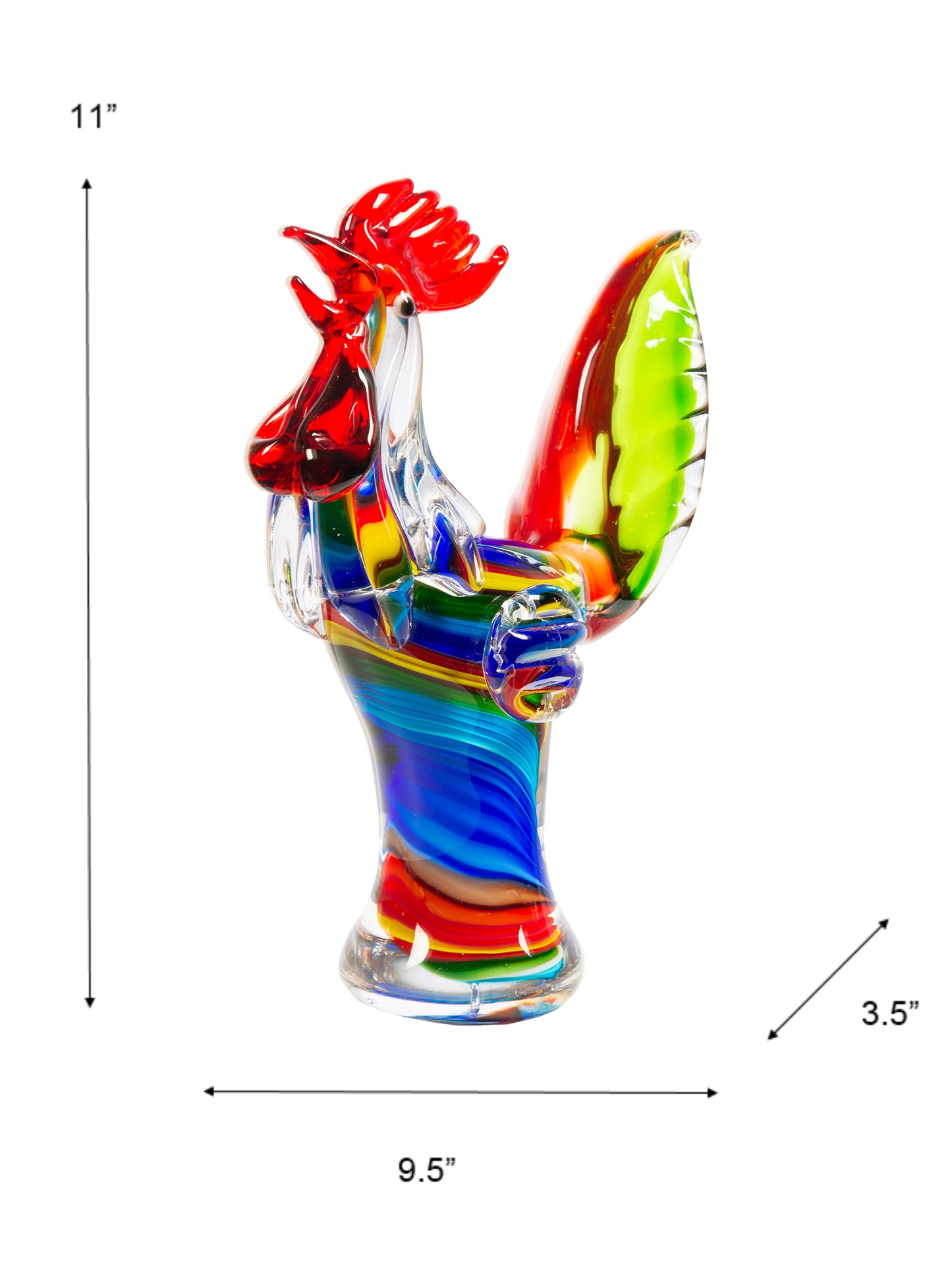 Rooster Handcrafted Art Glass Figurine