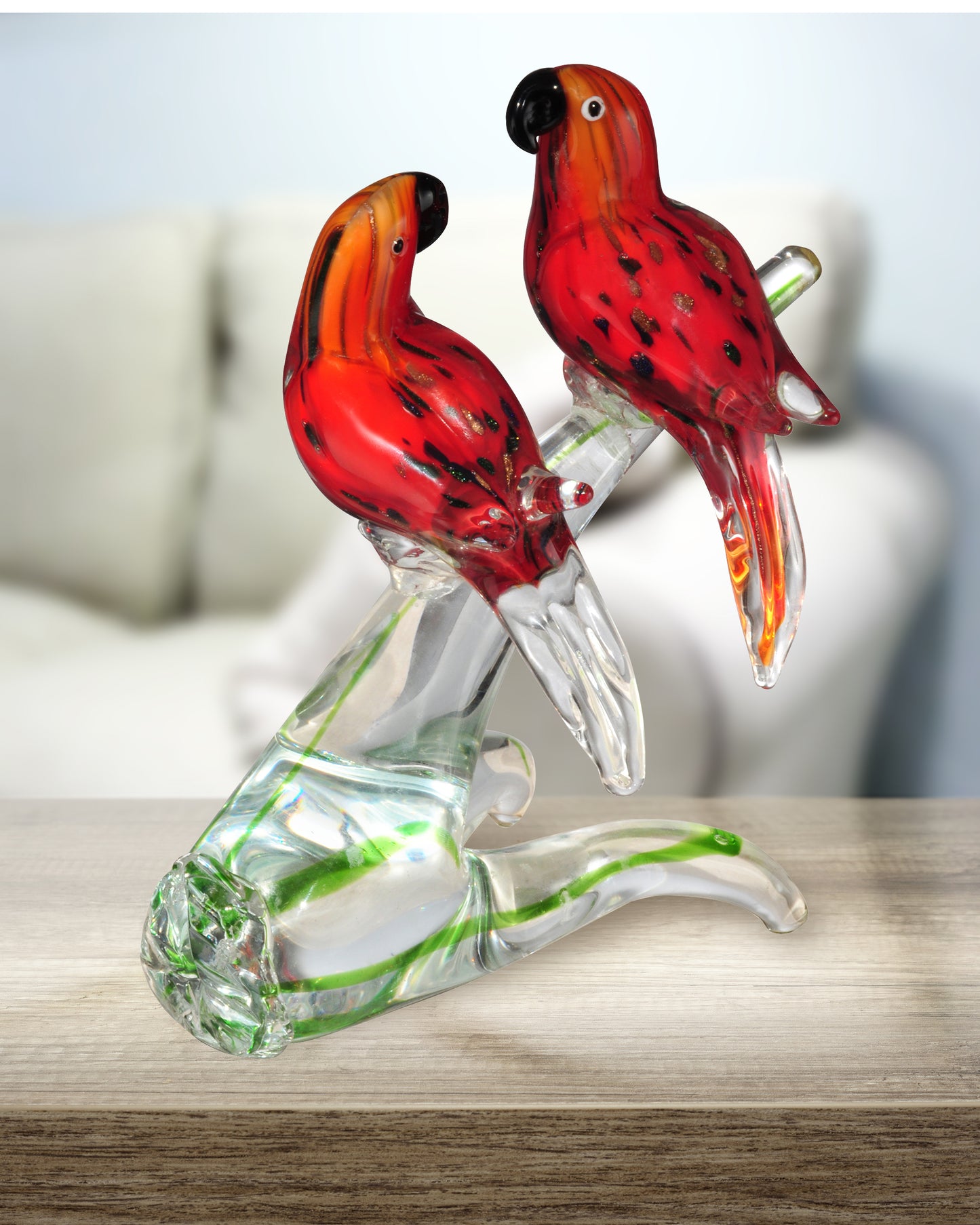 Love Birds Handcrafted Art Glass Figurine