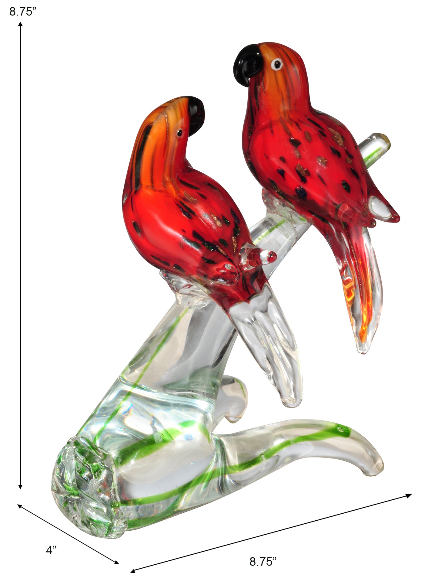 Love Birds Handcrafted Art Glass Figurine
