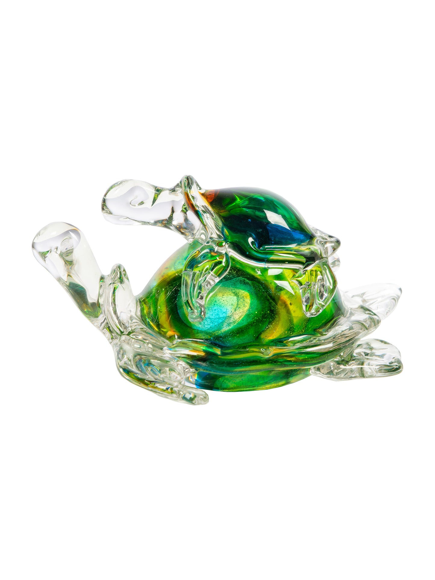 Colorful Sea Turtle Handcrafted Art Glass Figurine
