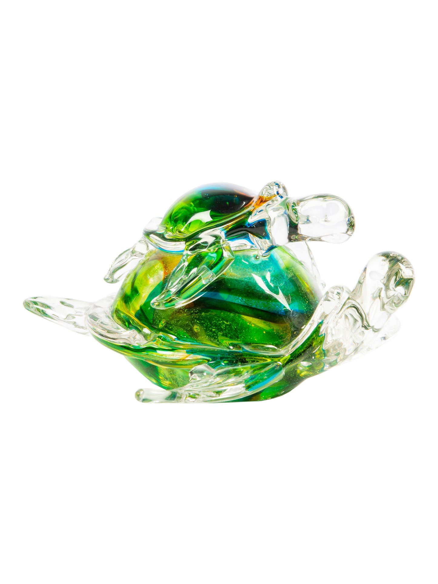 Colorful Sea Turtle Handcrafted Art Glass Figurine