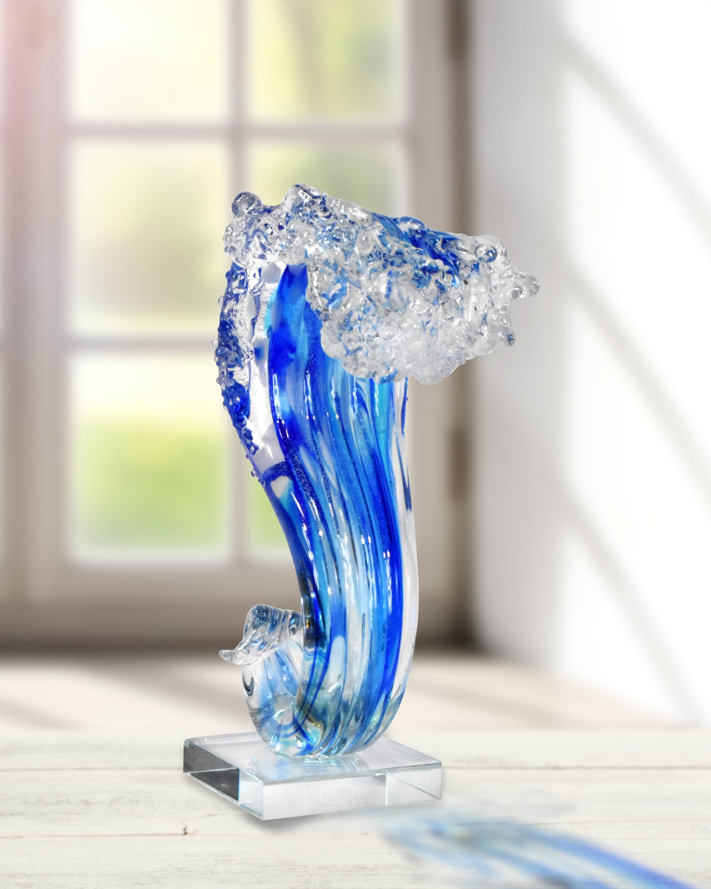 Pacific Wave Handcrafted Art Glass Sculpture