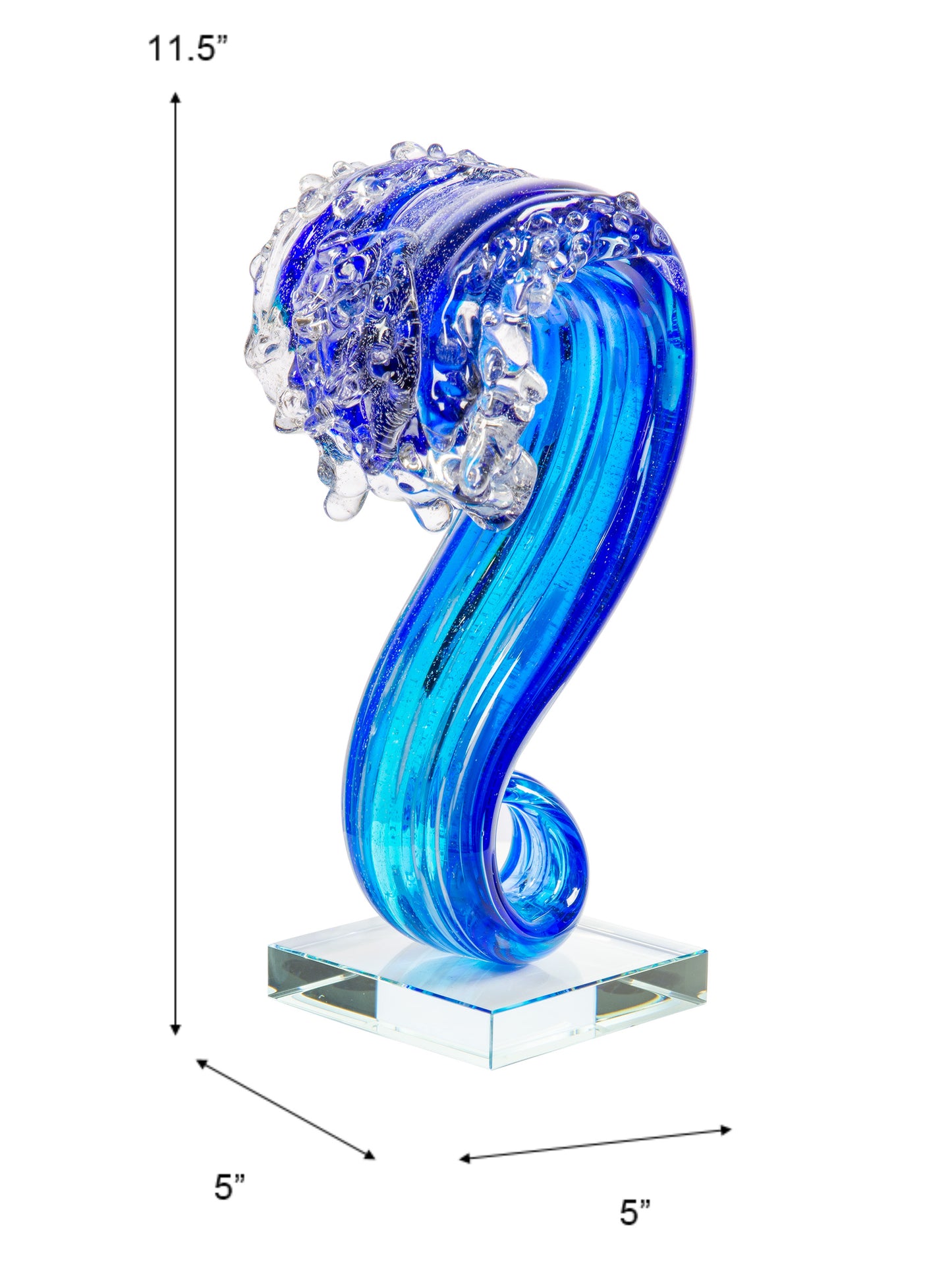 Pacific Wave Handcrafted Art Glass Sculpture