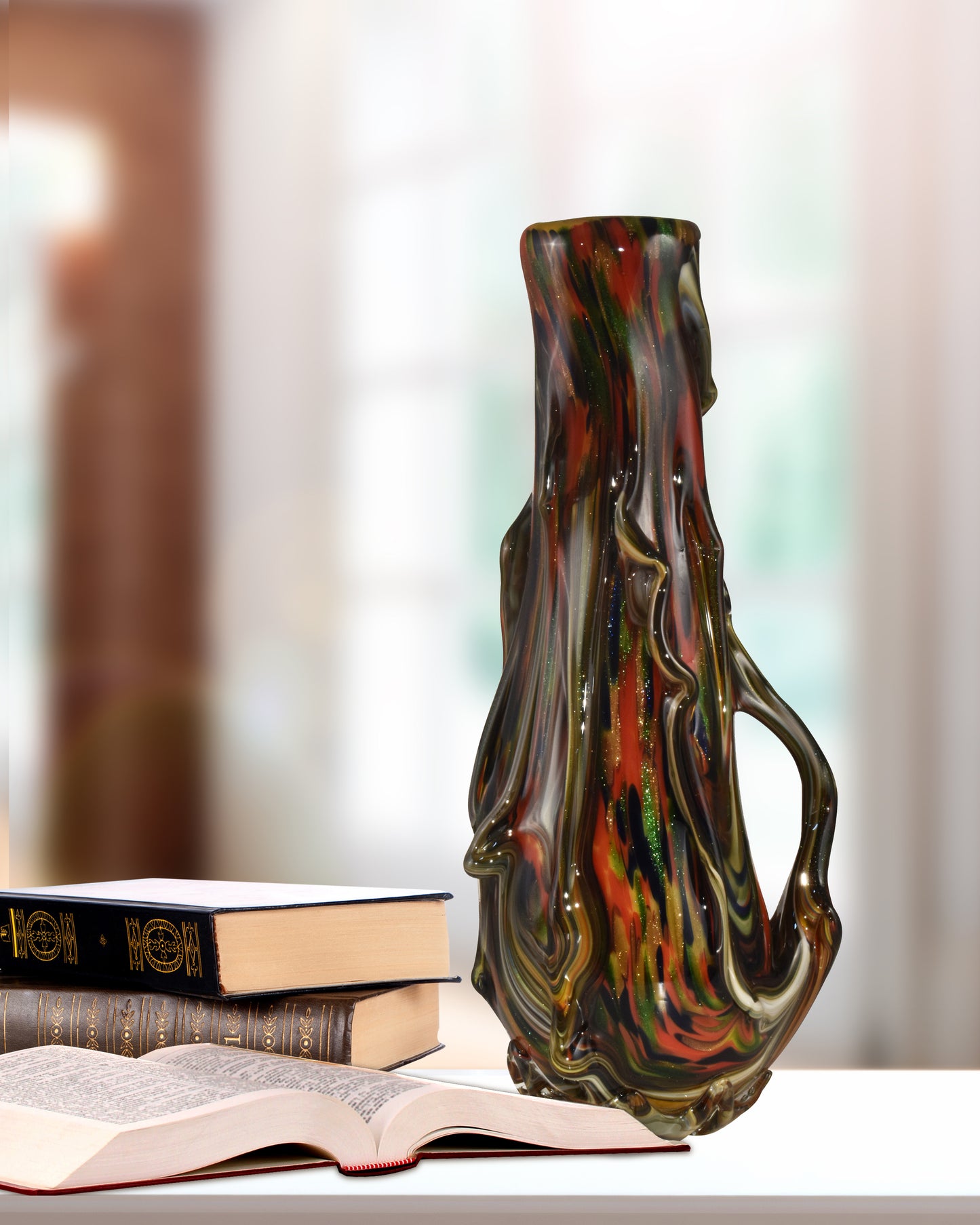 Rainier Lava Hand Blown Art Glass Vase
