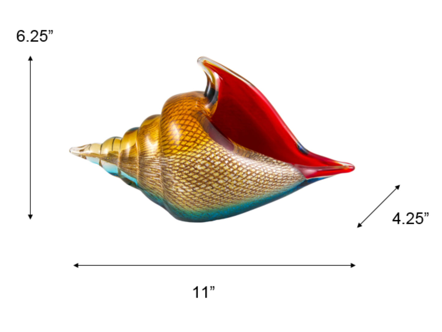 Oceanside Seashell Handcrafted Art Glass Figurine