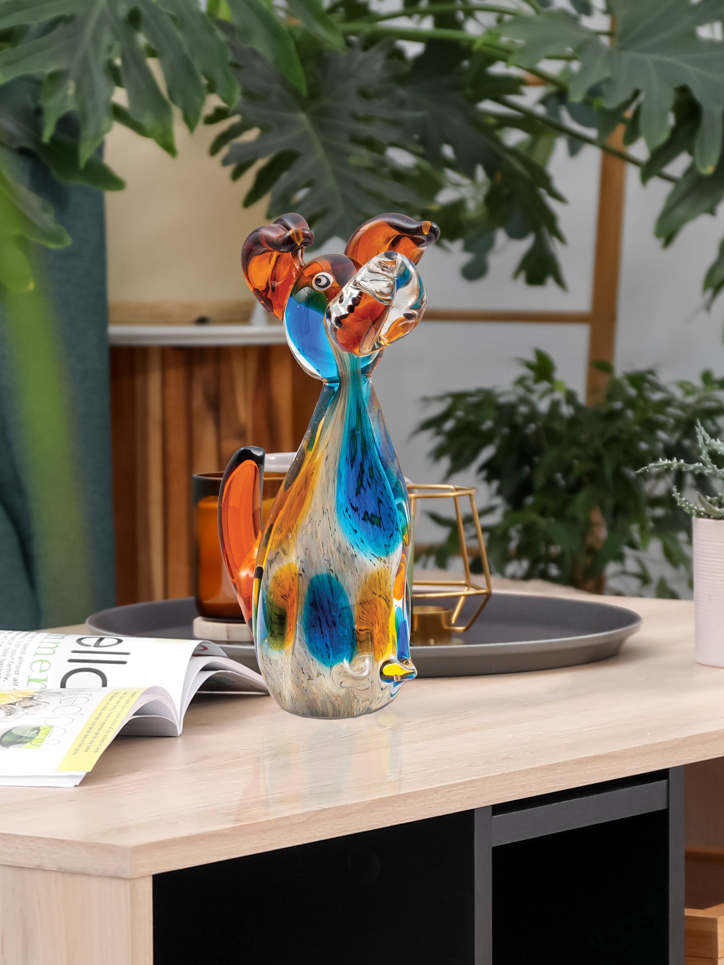 Maximo Dog Handcrafted Art Glass Figurine