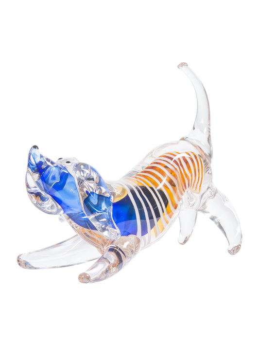 Joey Dog Handcrafted Art Glass Figurine