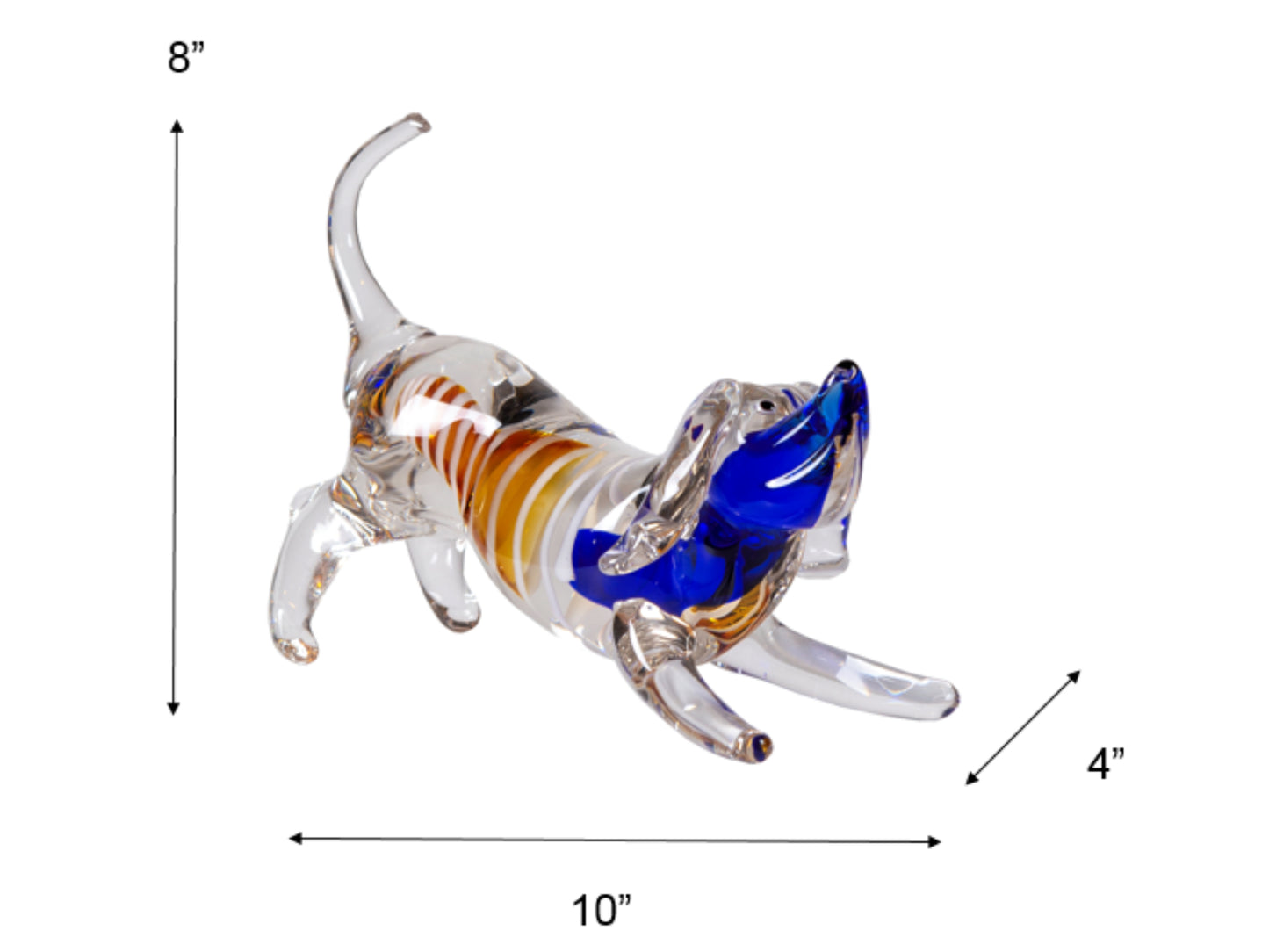 Joey Dog Handcrafted Art Glass Figurine