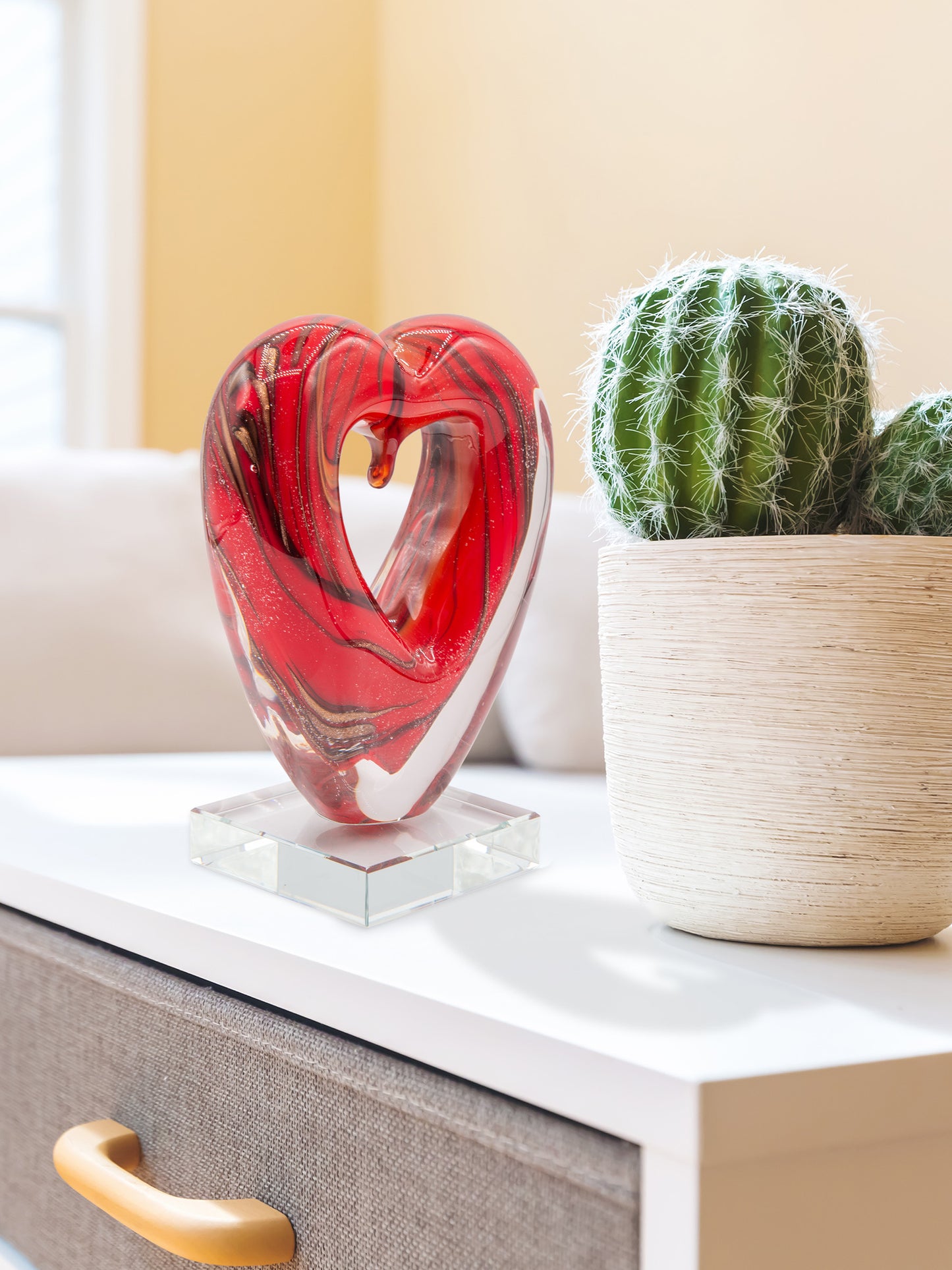 Rossa Heart Handcrafted Art Glass Figurine