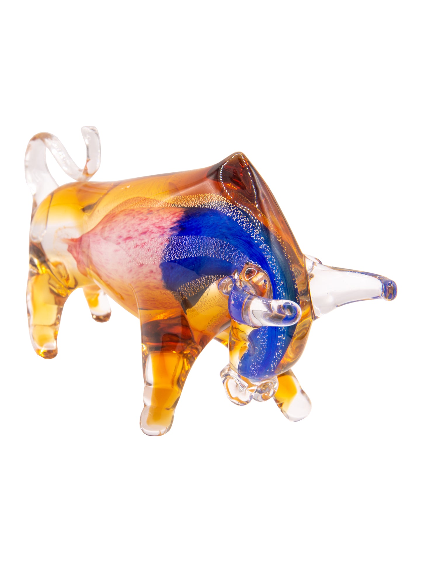 Rave Bull Handcrafted Art Glass Figurine