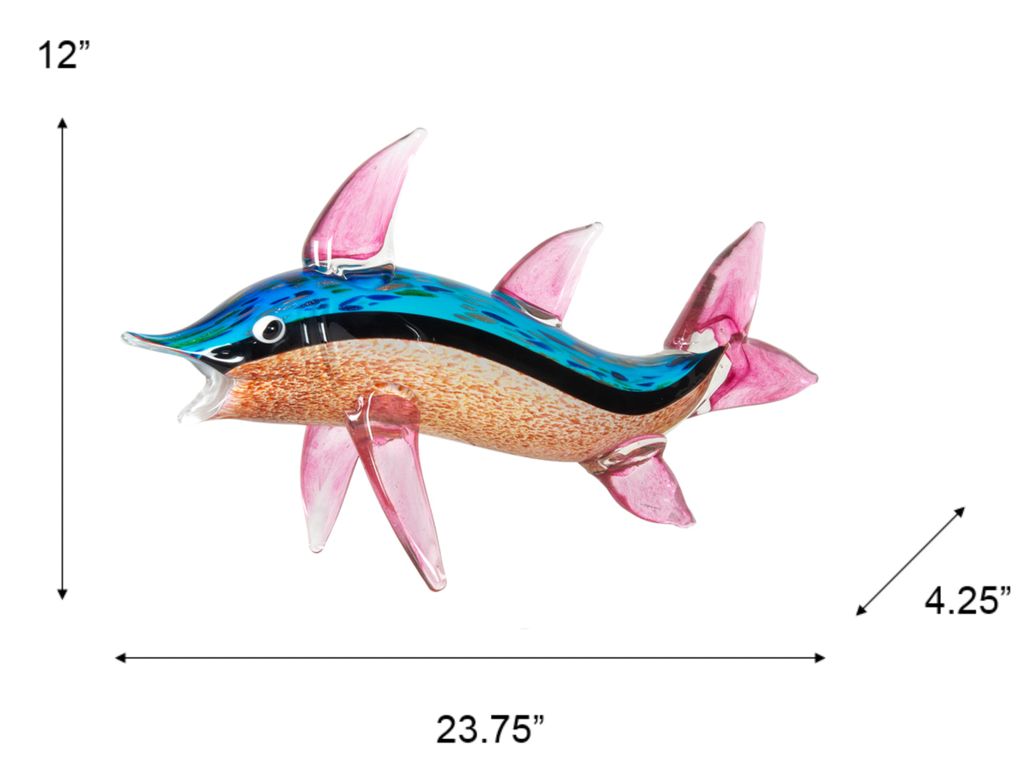 Akala Handcrafted Art Glass Fish Figurine