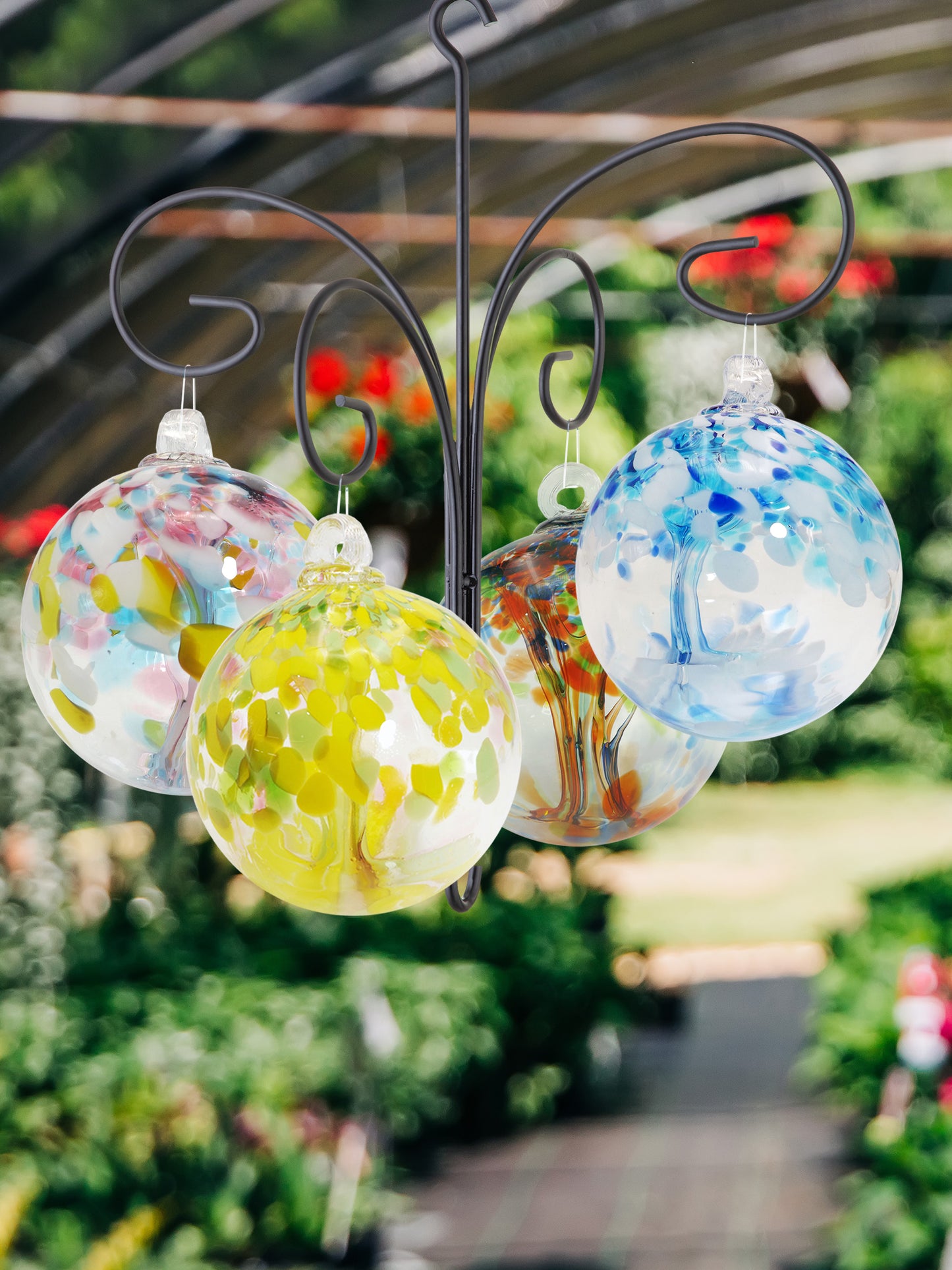 Rainbow Tree of Life Spring 6 Inch Hand Blown Decorative Glass Ornament