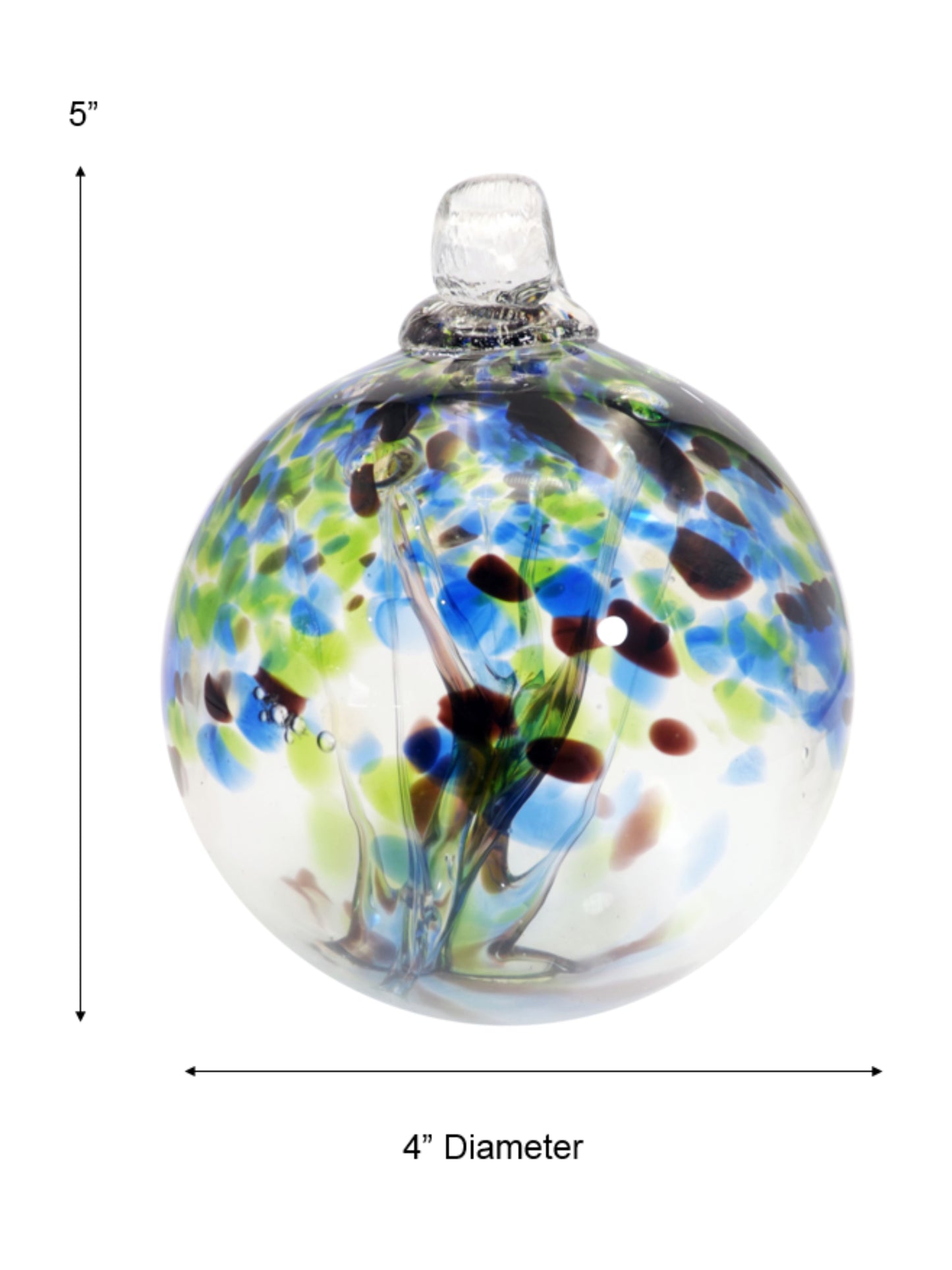 Rainbow Tree of Life Mystic 4 Inch Hand Blown Decorative Glass Ornament
