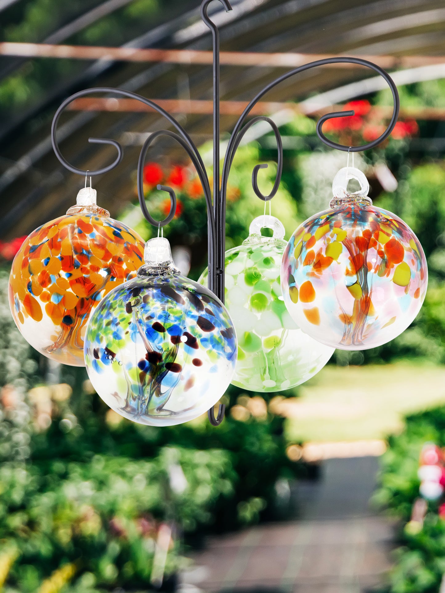 Rainbow Tree of Life Mystic 6 Inch Hand Blown Decorative Glass Ornament
