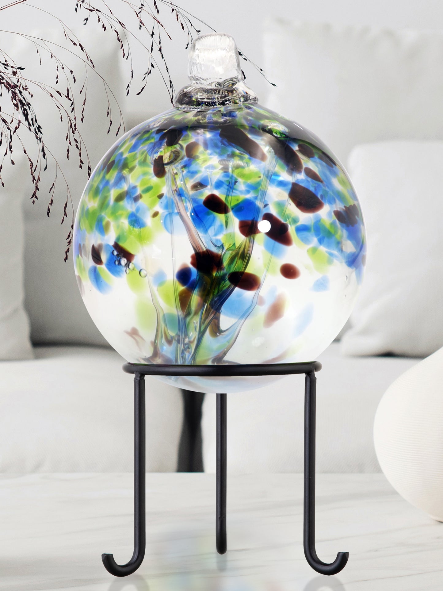 Rainbow Tree of Life Mystic 6 Inch Hand Blown Decorative Glass Ornament