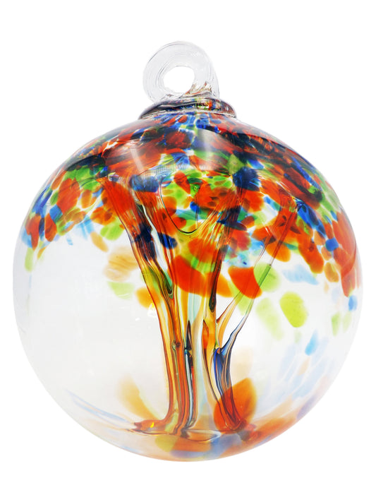 Rainbow Tree of Life Royal 3 Inch Hand Blown Decorative Glass Ornament