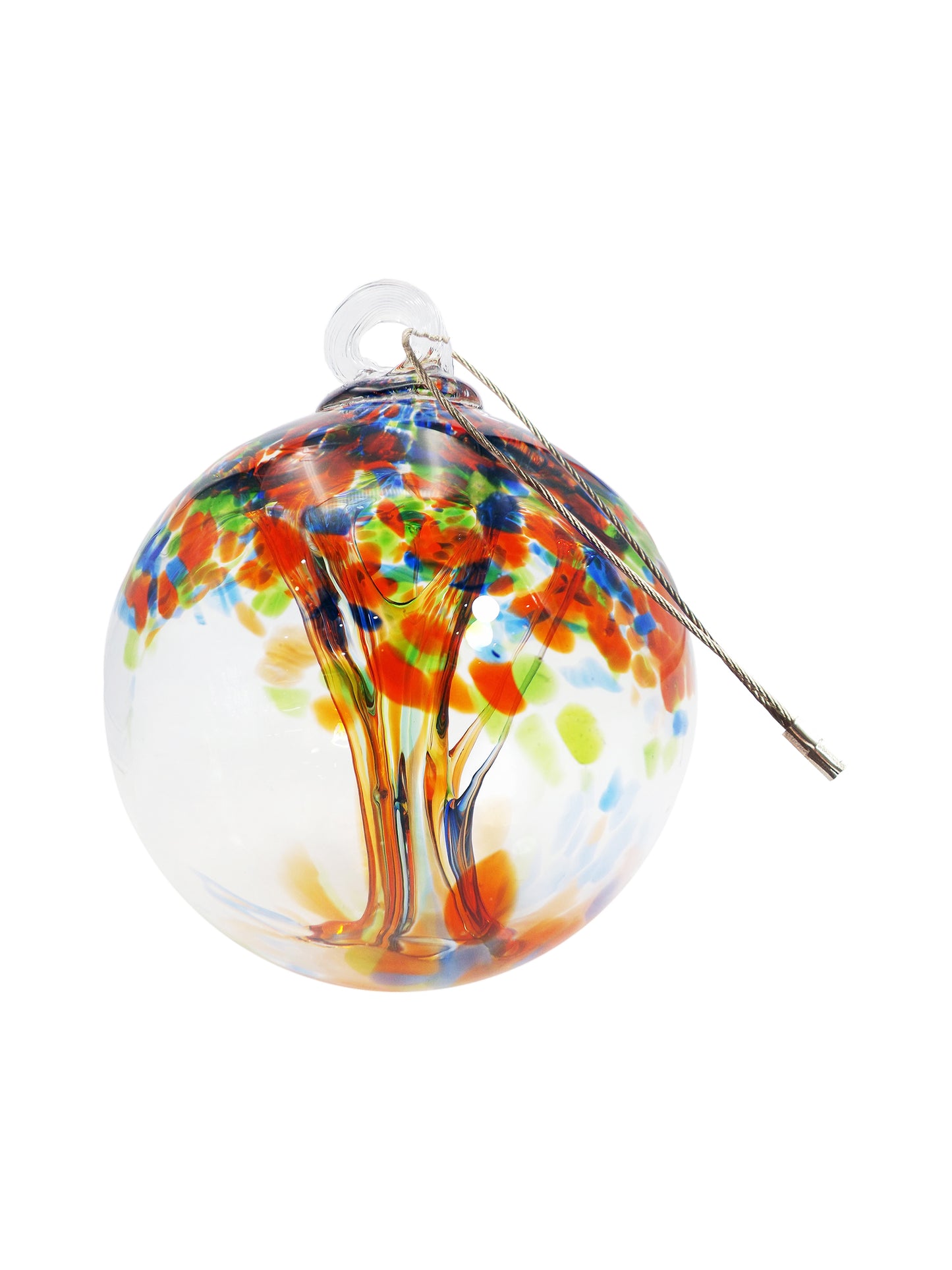 Rainbow Tree of Life Royal 4 Inch Hand Blown Decorative Glass Ornament