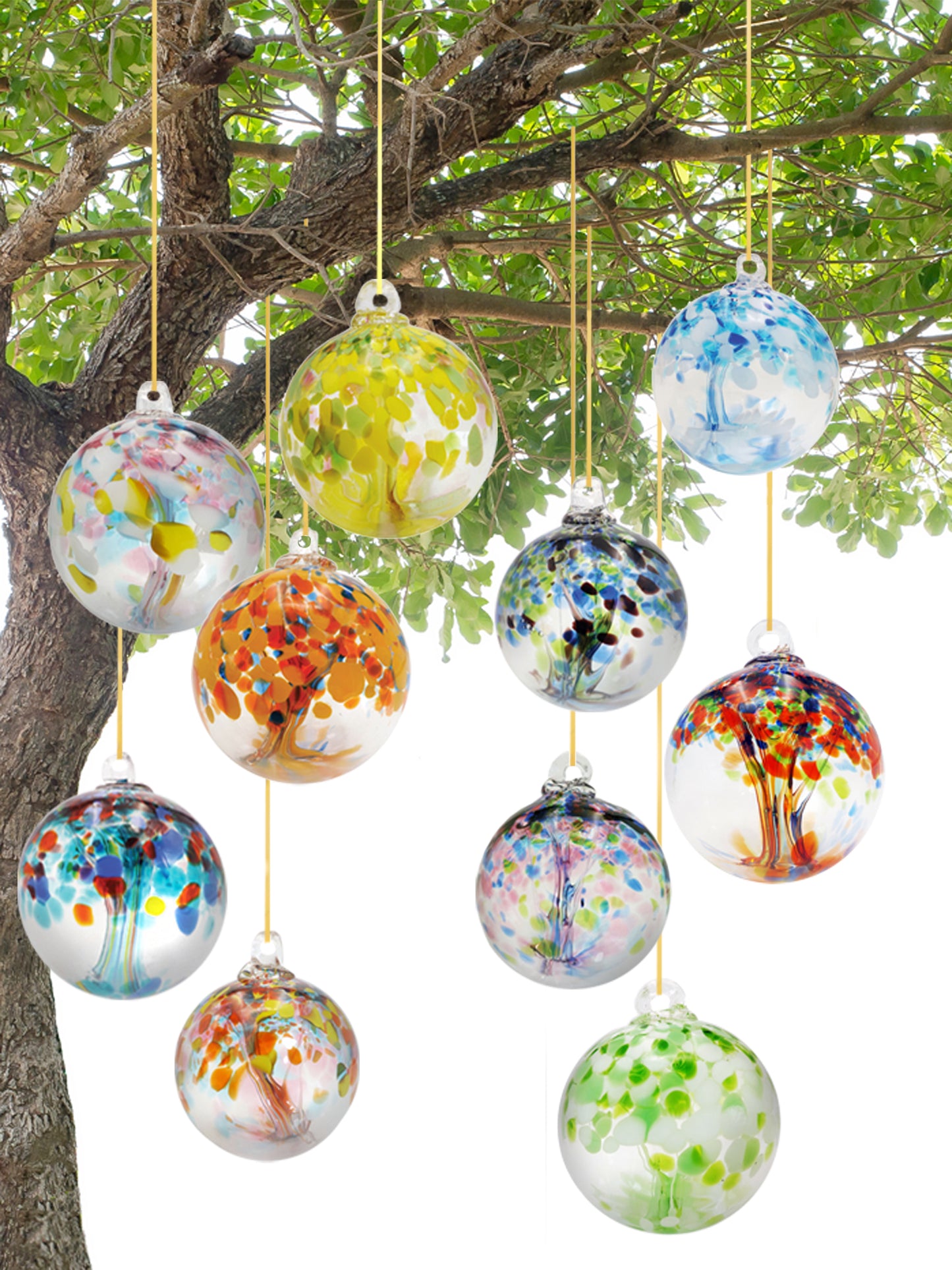 Rainbow Tree of Life Eden 3 Inch Hand Blown Decorative Glass Ornament