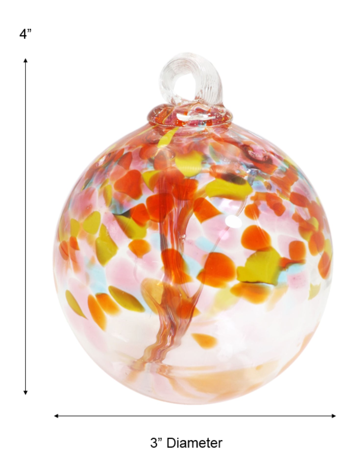 Rainbow Tree of Life Eden 3 Inch Hand Blown Decorative Glass Ornament