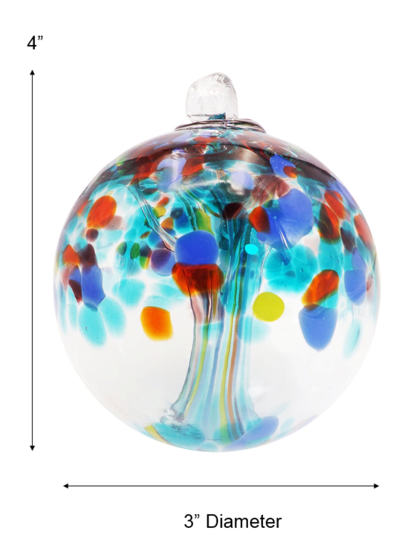 Rainbow Tree of Life Devotion 3 Inch Hand Blown Decorative Glass Ornament