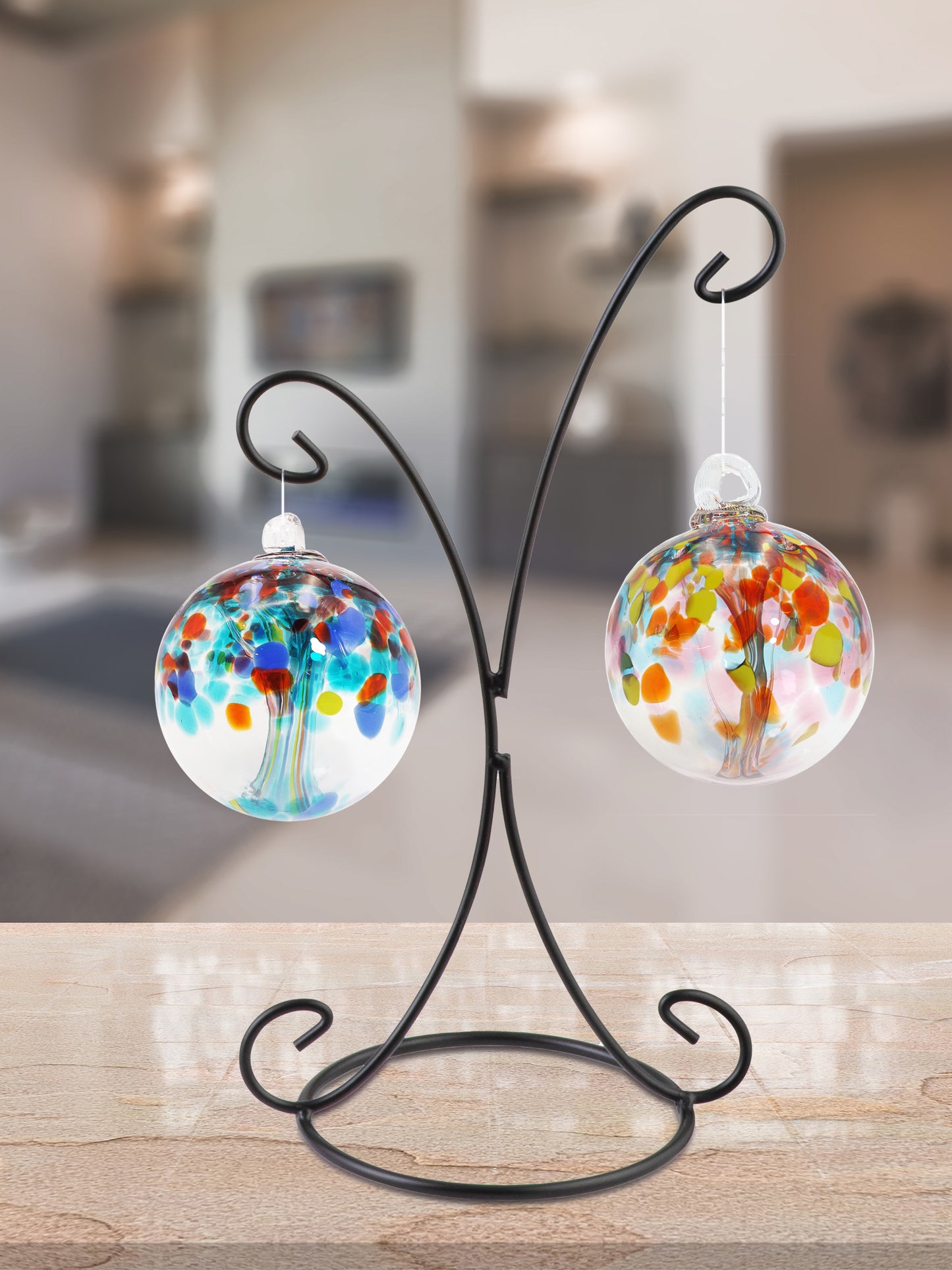 Rainbow Tree of Life Devotion 4 Inch Hand Blown Decorative Glass Ornament