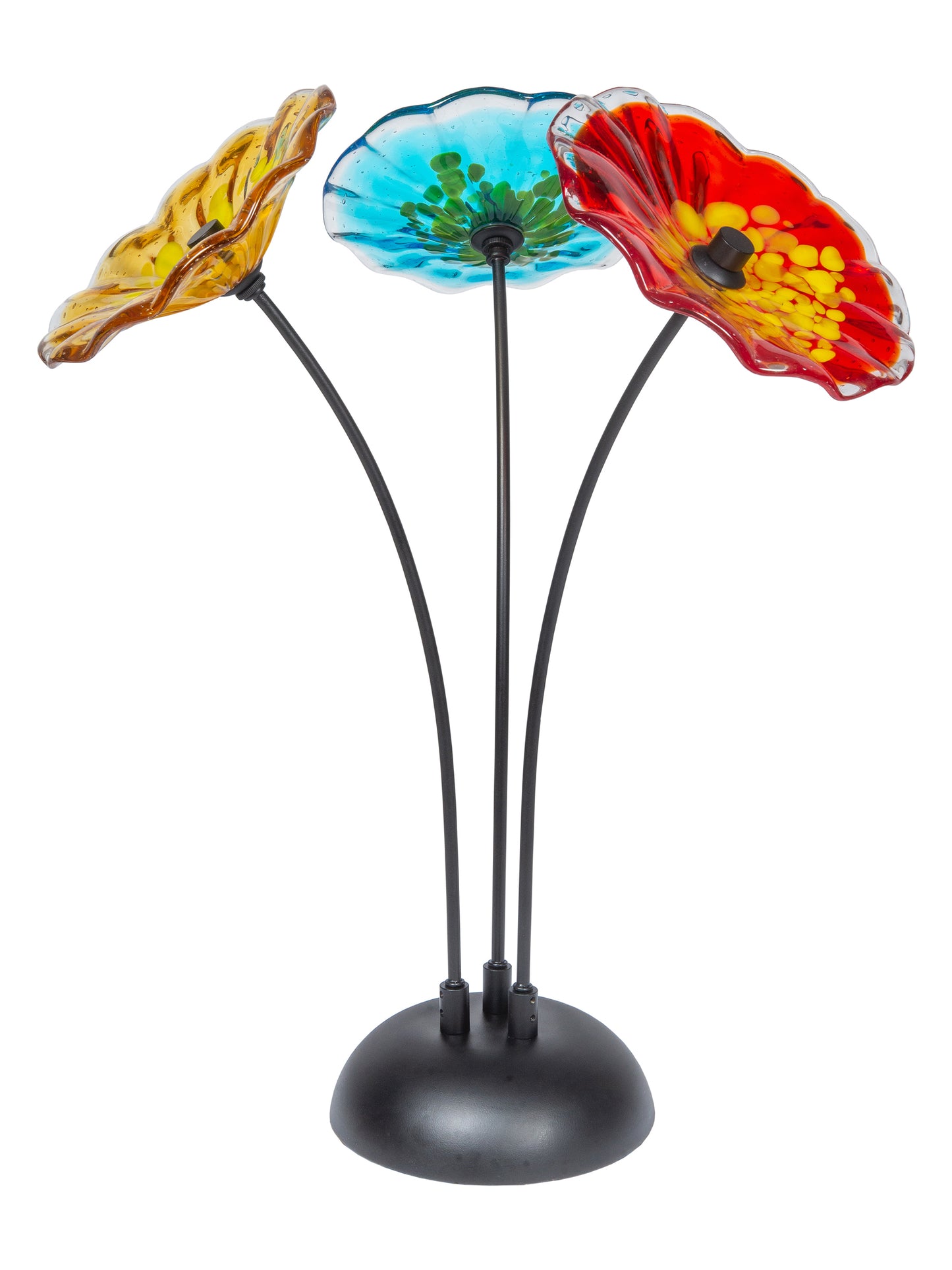 Fiore Bloom 3-Plate Hand Blown Art Glass Sculpture