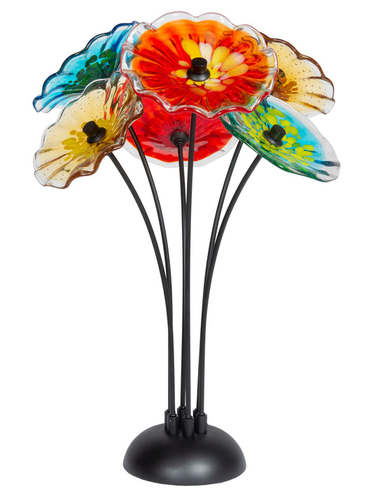 Fiore Bloom 6-Plate Hand Blown Art Glass Sculpture