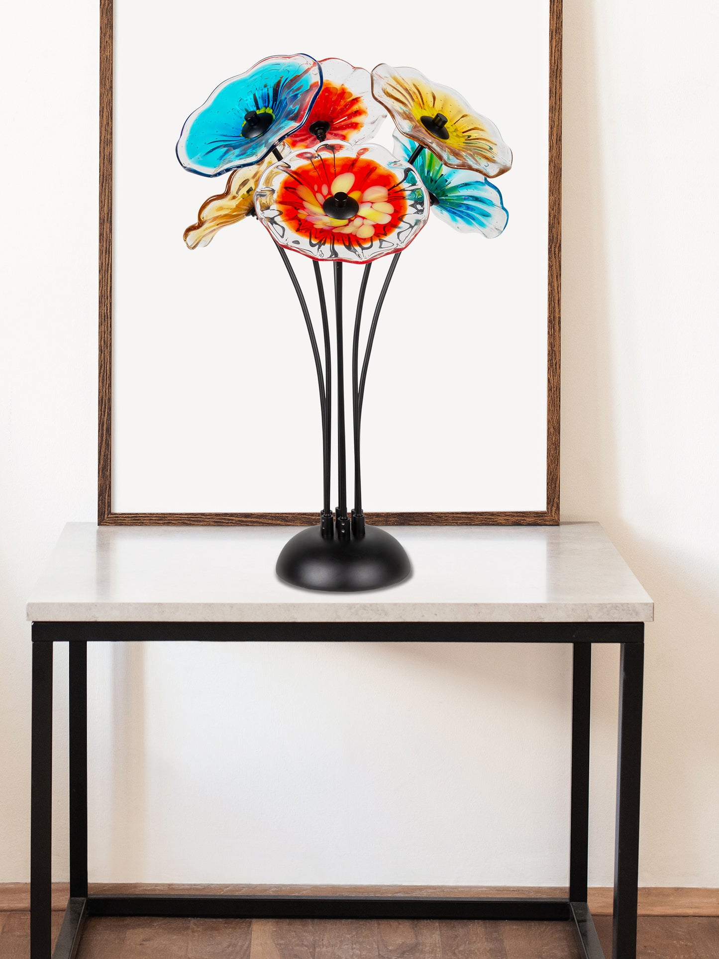 Fiore Bloom 6-Plate Hand Blown Art Glass Sculpture