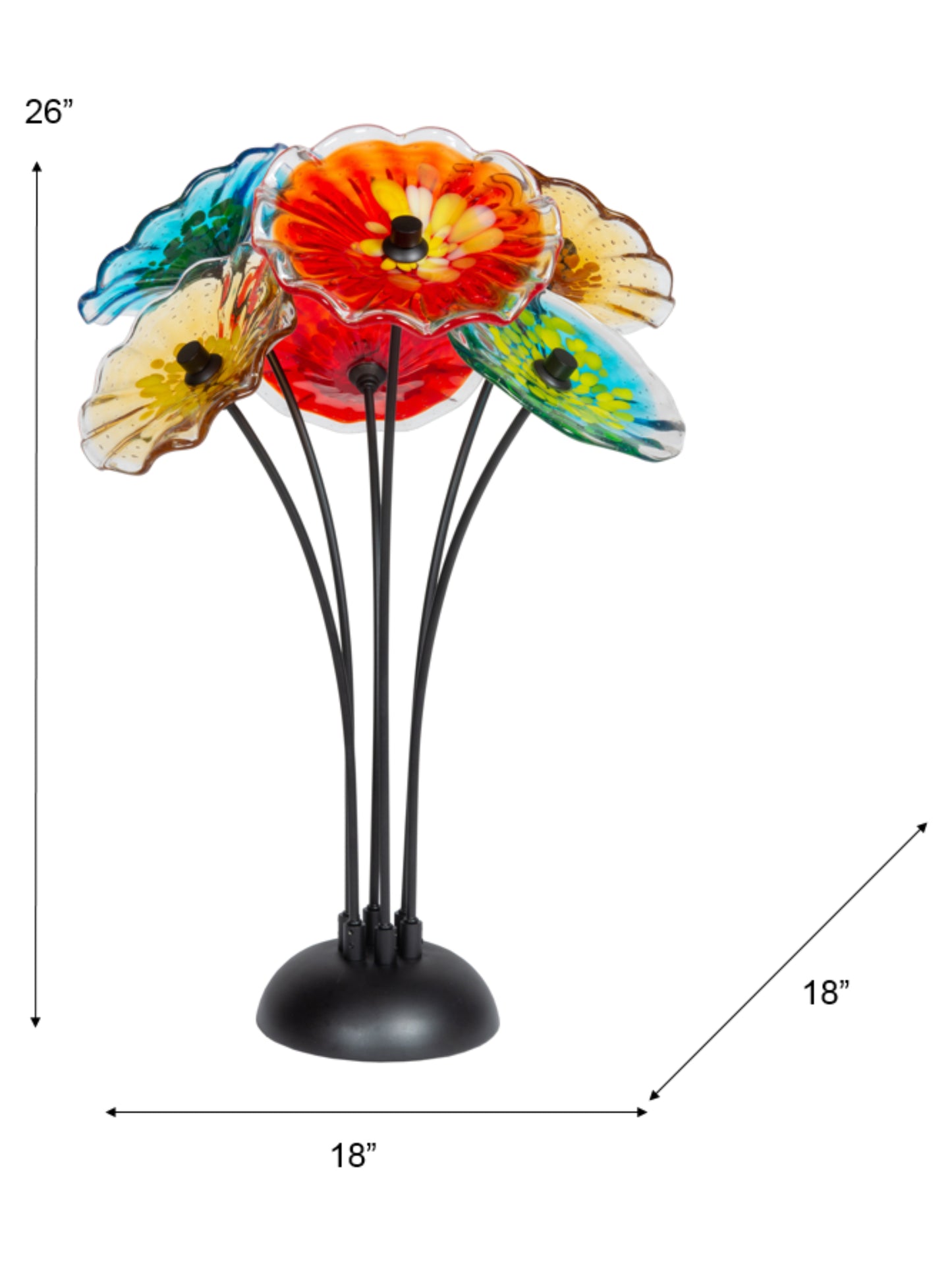 Fiore Bloom 6-Plate Hand Blown Art Glass Sculpture