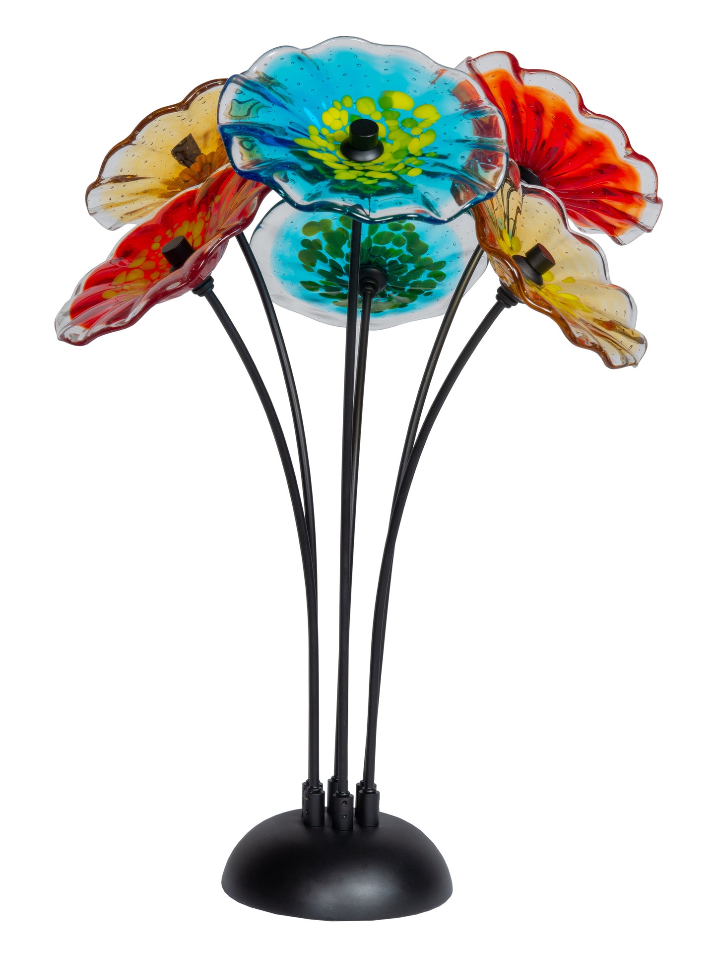 Fiore Bloom 6-Plate Hand Blown Art Glass Sculpture