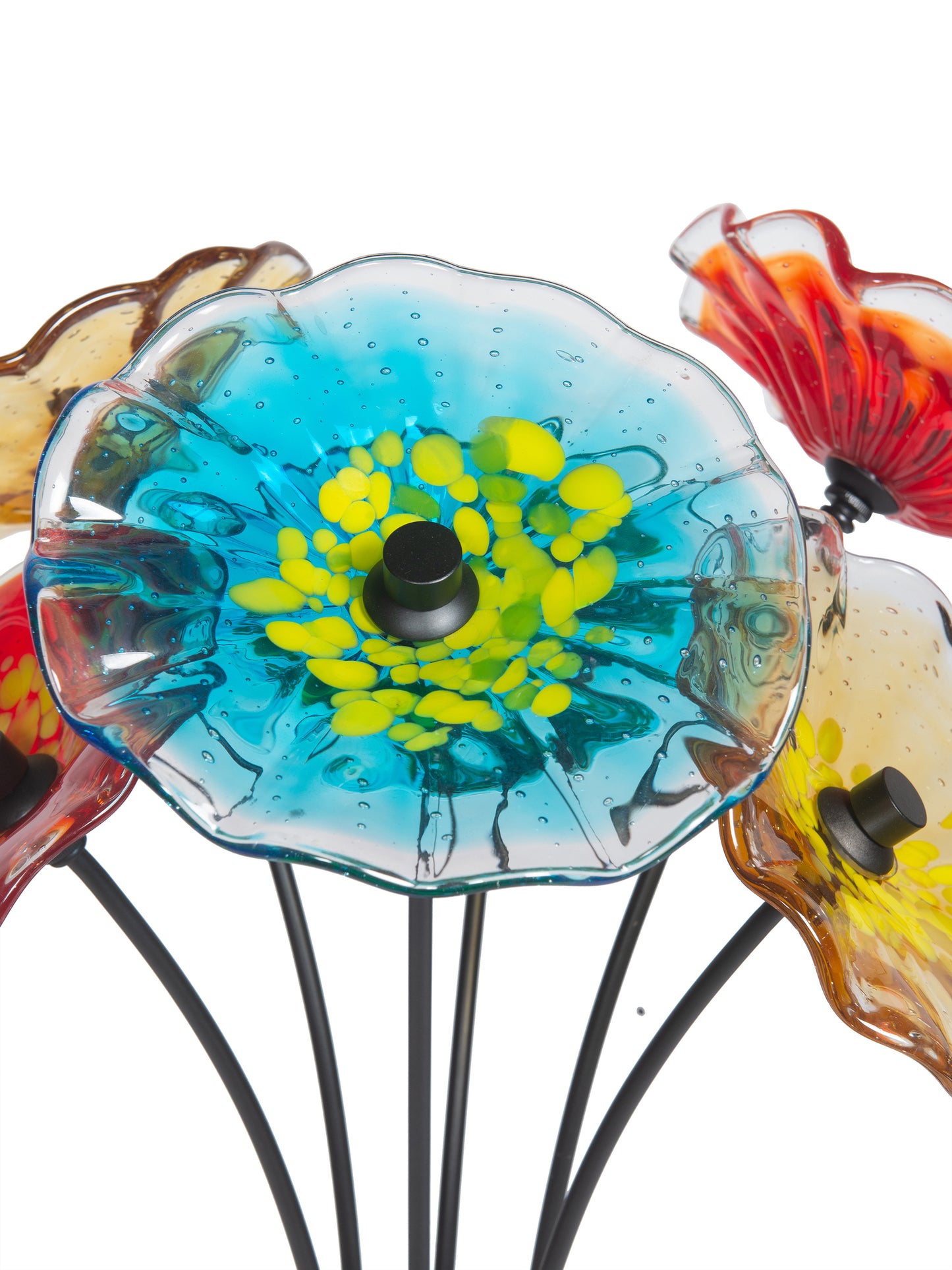 Fiore Bloom 6-Plate Hand Blown Art Glass Sculpture