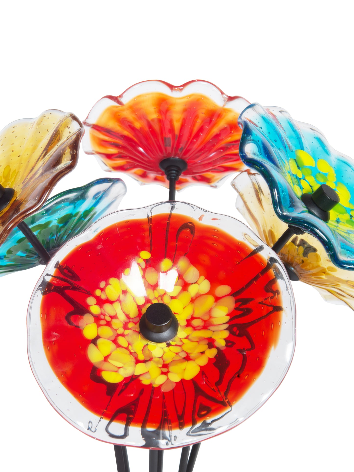 Fiore Bloom 6-Plate Hand Blown Art Glass Sculpture
