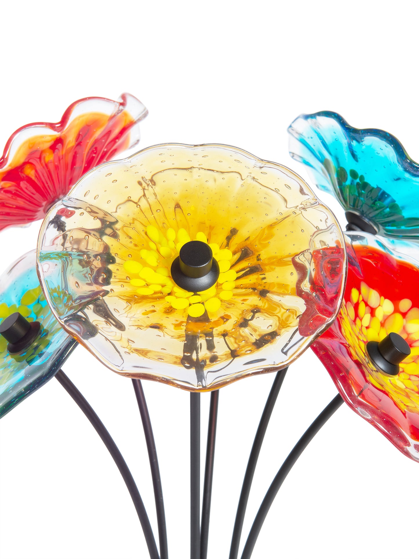 Fiore Bloom 6-Plate Hand Blown Art Glass Sculpture