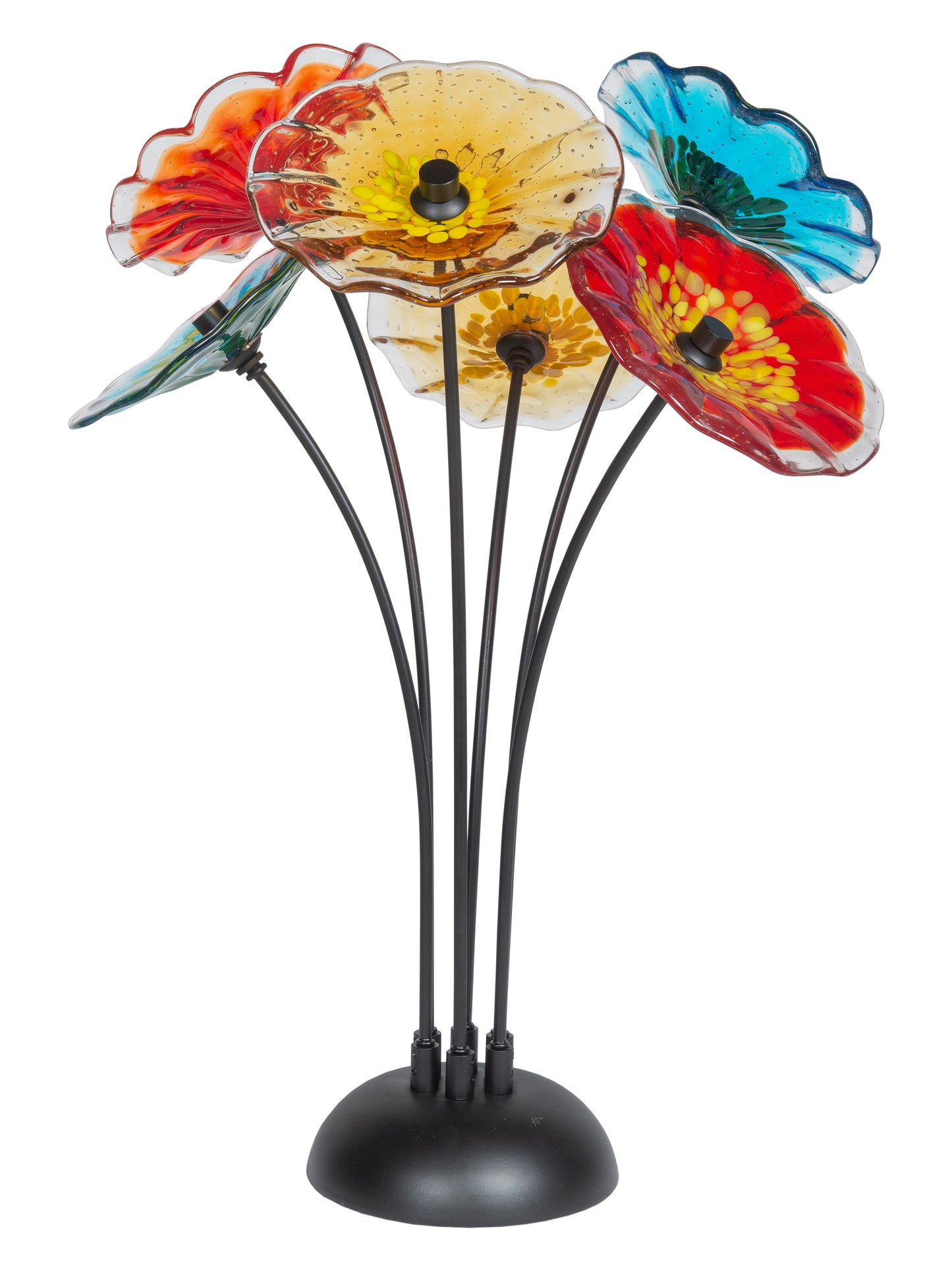 Fiore Bloom 6-Plate Hand Blown Art Glass Sculpture