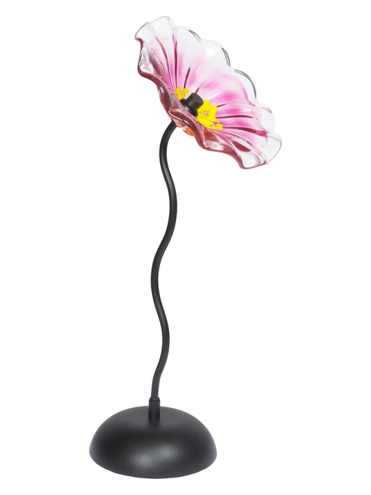 Fiore Bloom 9 Inch Pink Hand Blown Art Glass Sculpture