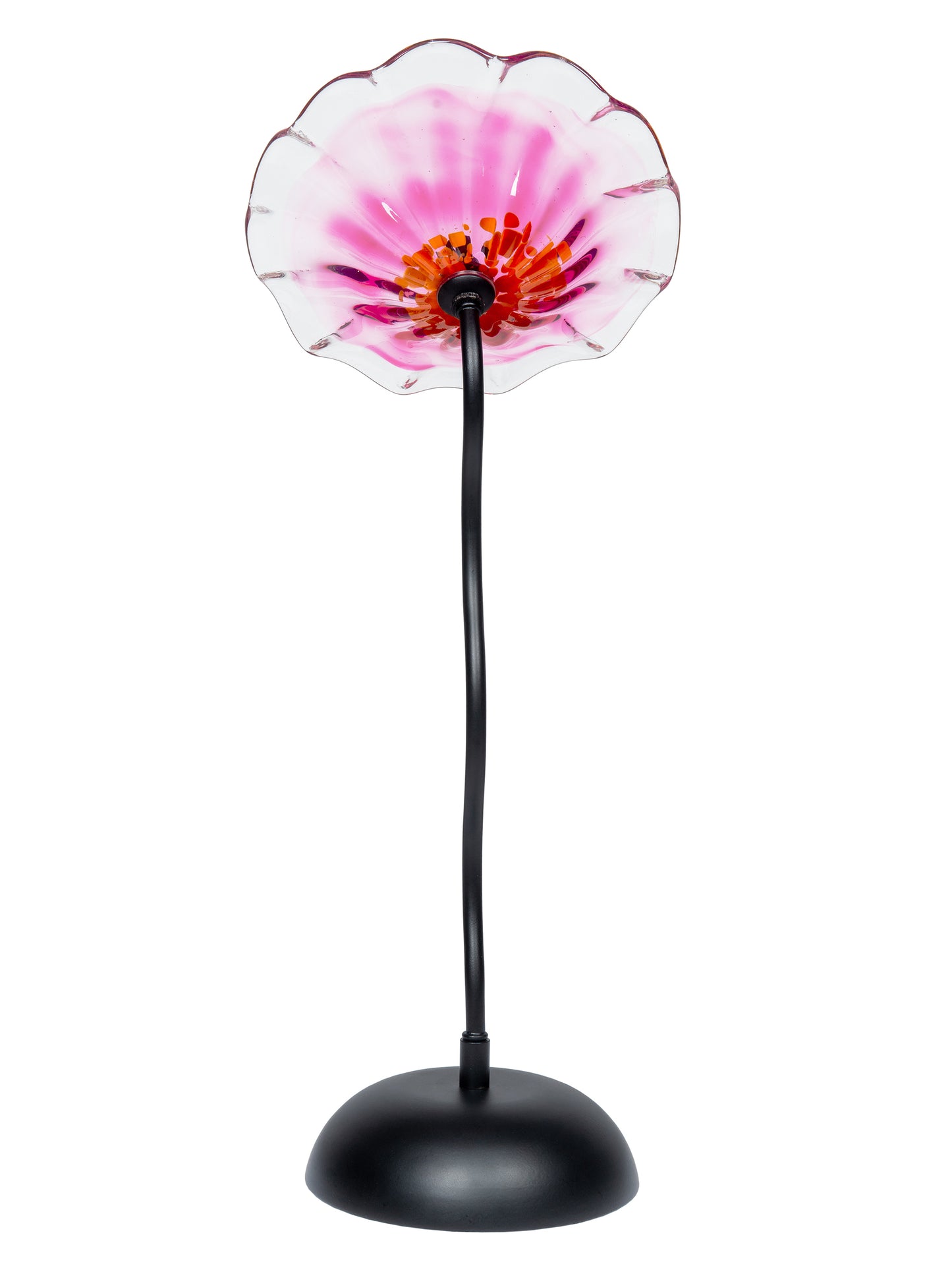 Fiore Bloom 9 Inch Pink Hand Blown Art Glass Sculpture