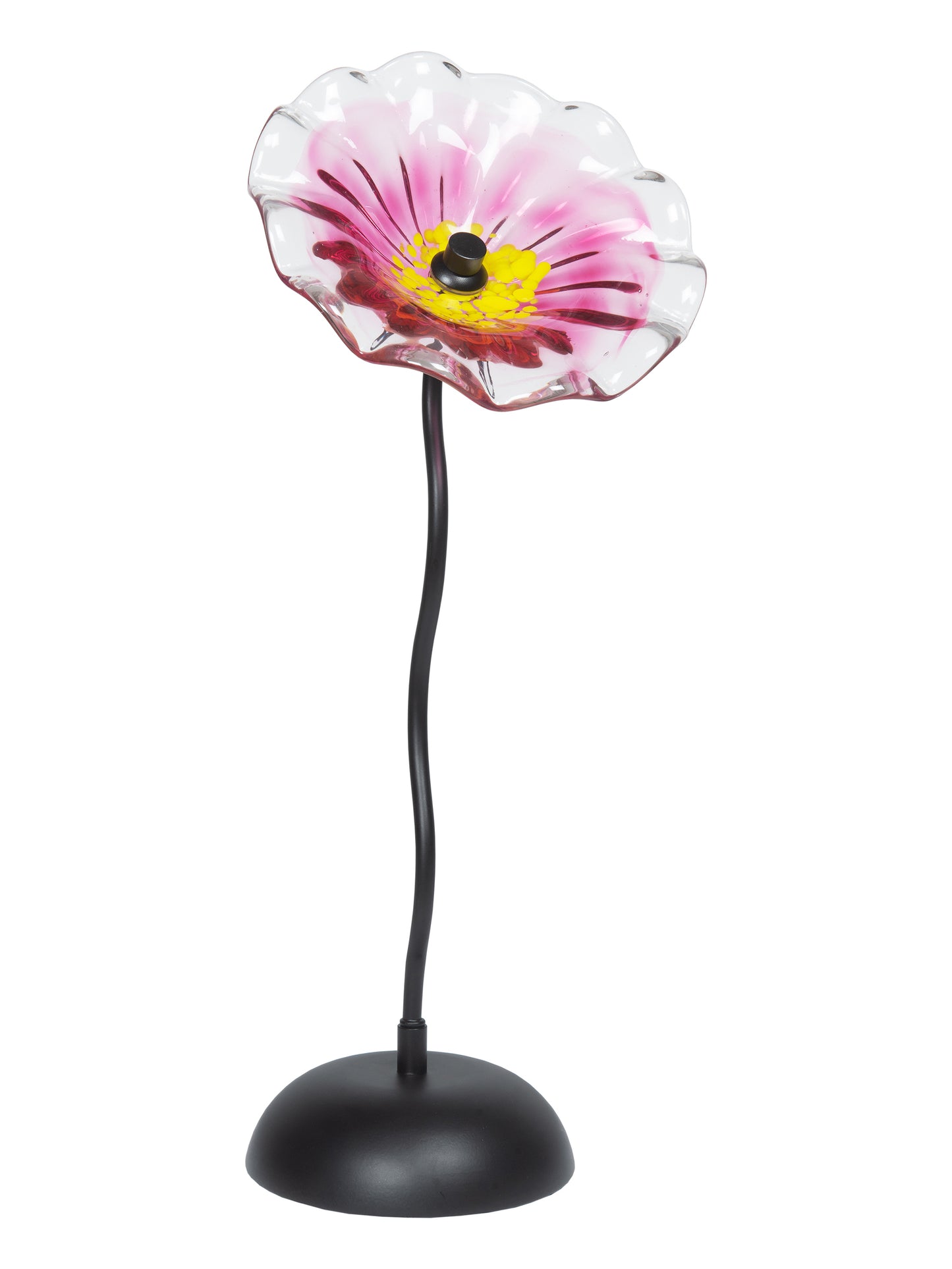 Fiore Bloom 9 Inch Pink Hand Blown Art Glass Sculpture