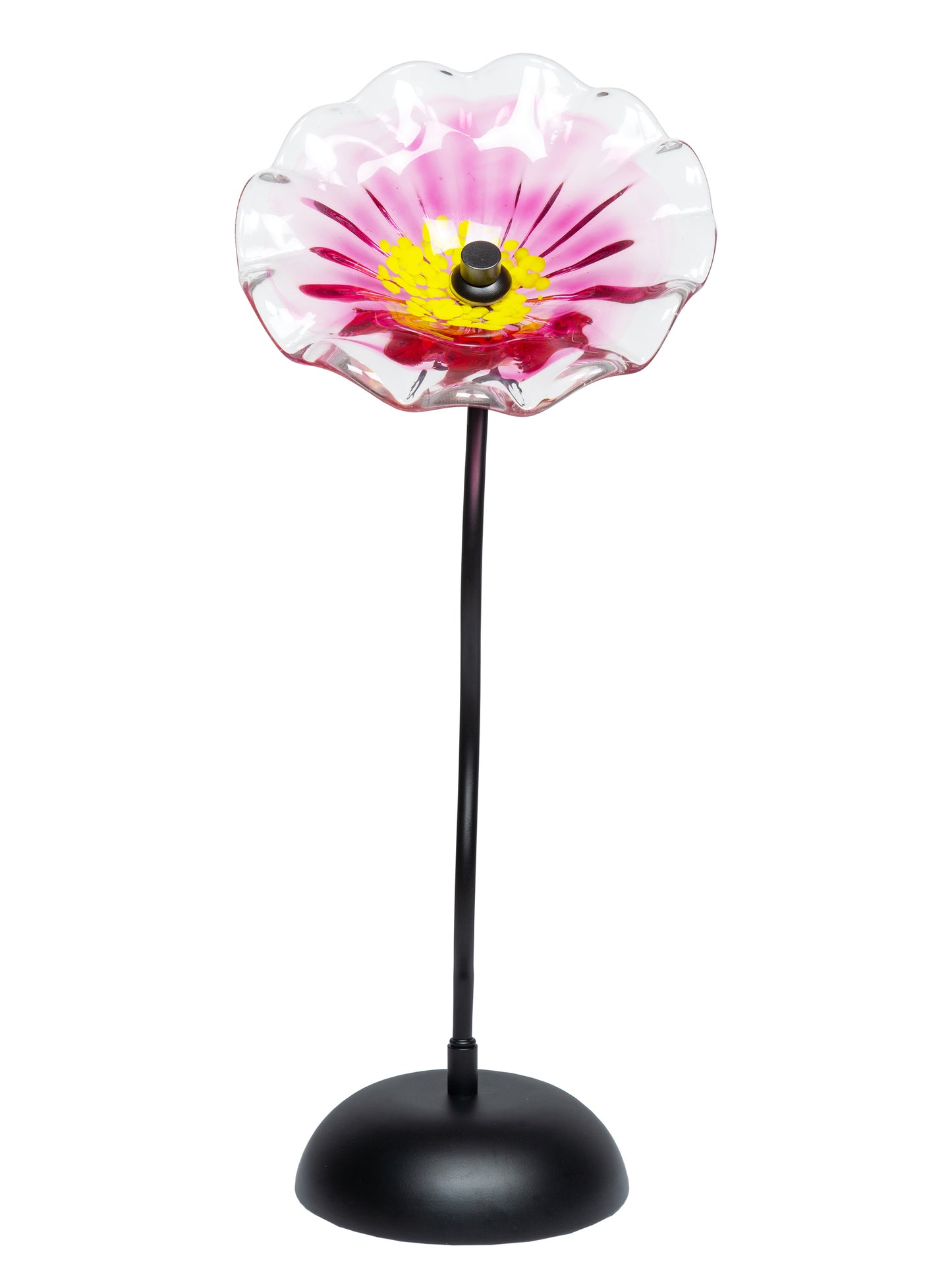 Fiore Bloom 9 Inch Pink Hand Blown Art Glass Sculpture