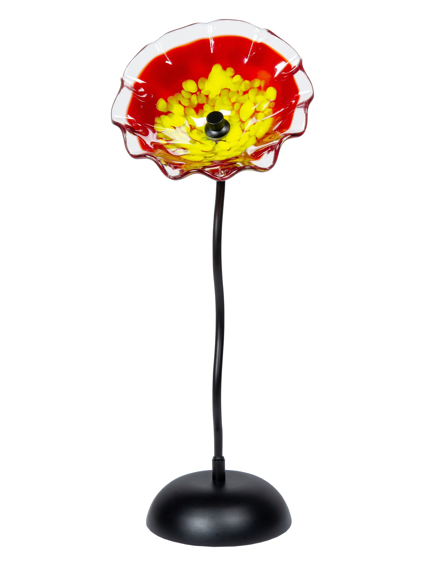 Fiore Bloom 9 Inch Red Hand Blown Art Glass Sculpture