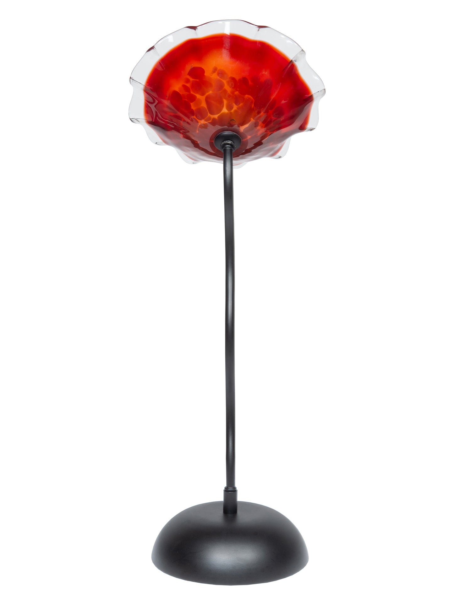 Fiore Bloom 9 Inch Red Hand Blown Art Glass Sculpture