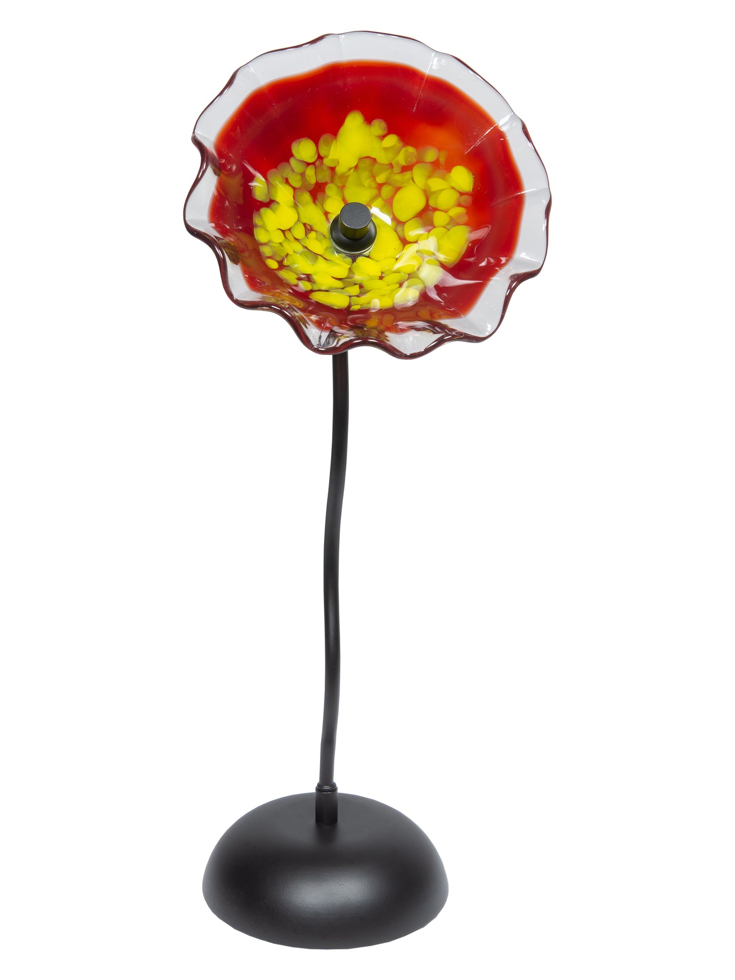 Fiore Bloom 9 Inch Red Hand Blown Art Glass Sculpture